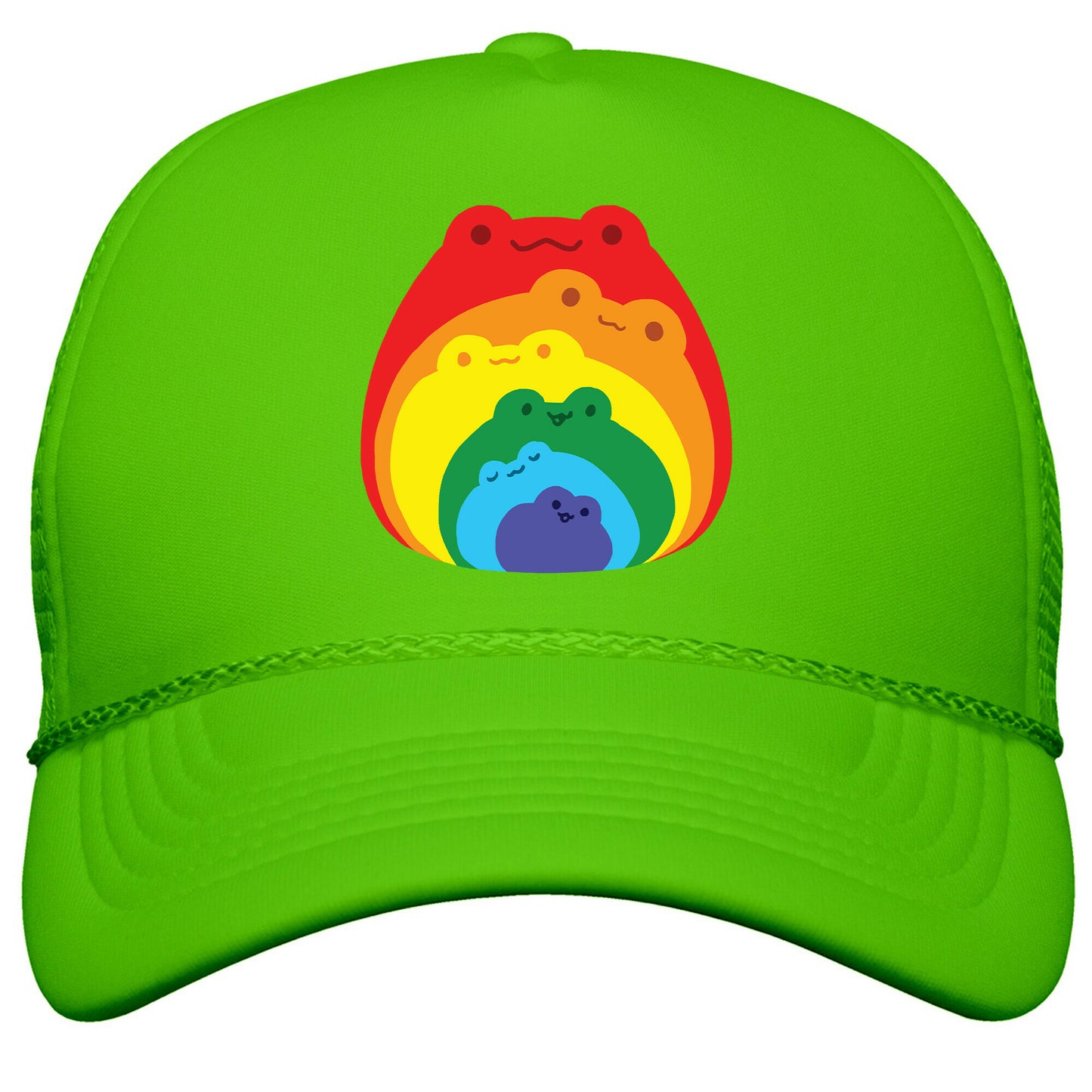 Frogs In Frogs In Frogs Rainbow Snapback Trucker Hat