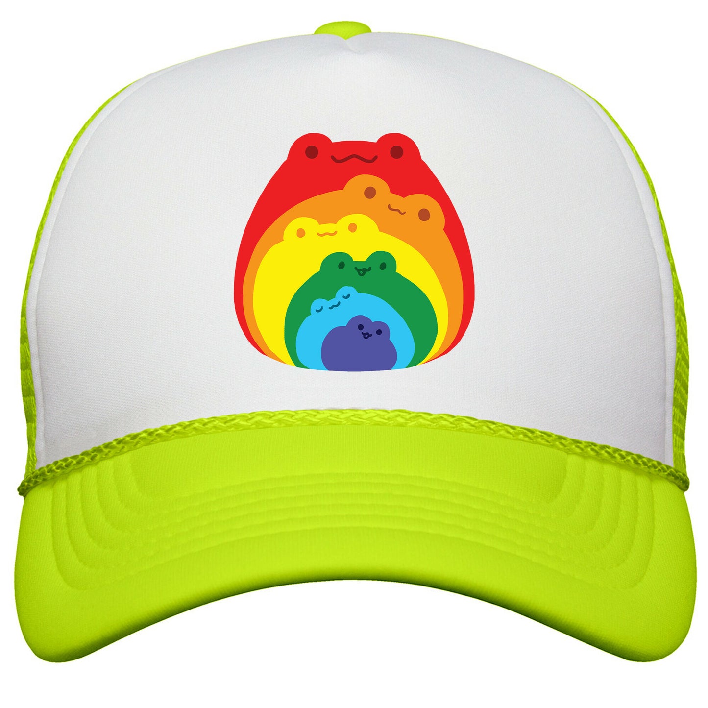 Frogs In Frogs In Frogs Rainbow Snapback Trucker Hat