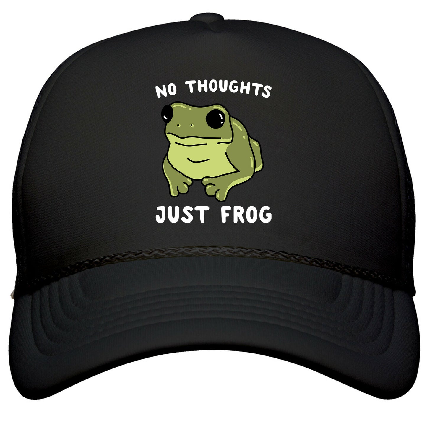 No Thoughts, Just Frog Snapback Trucker Hat