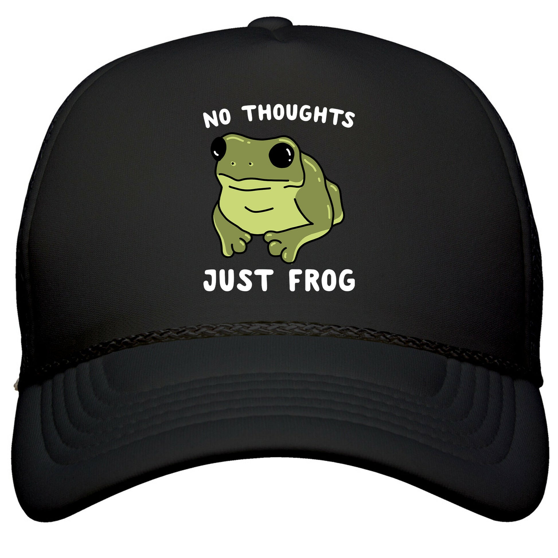 No Thoughts, Just Frog Snapback Trucker Hat