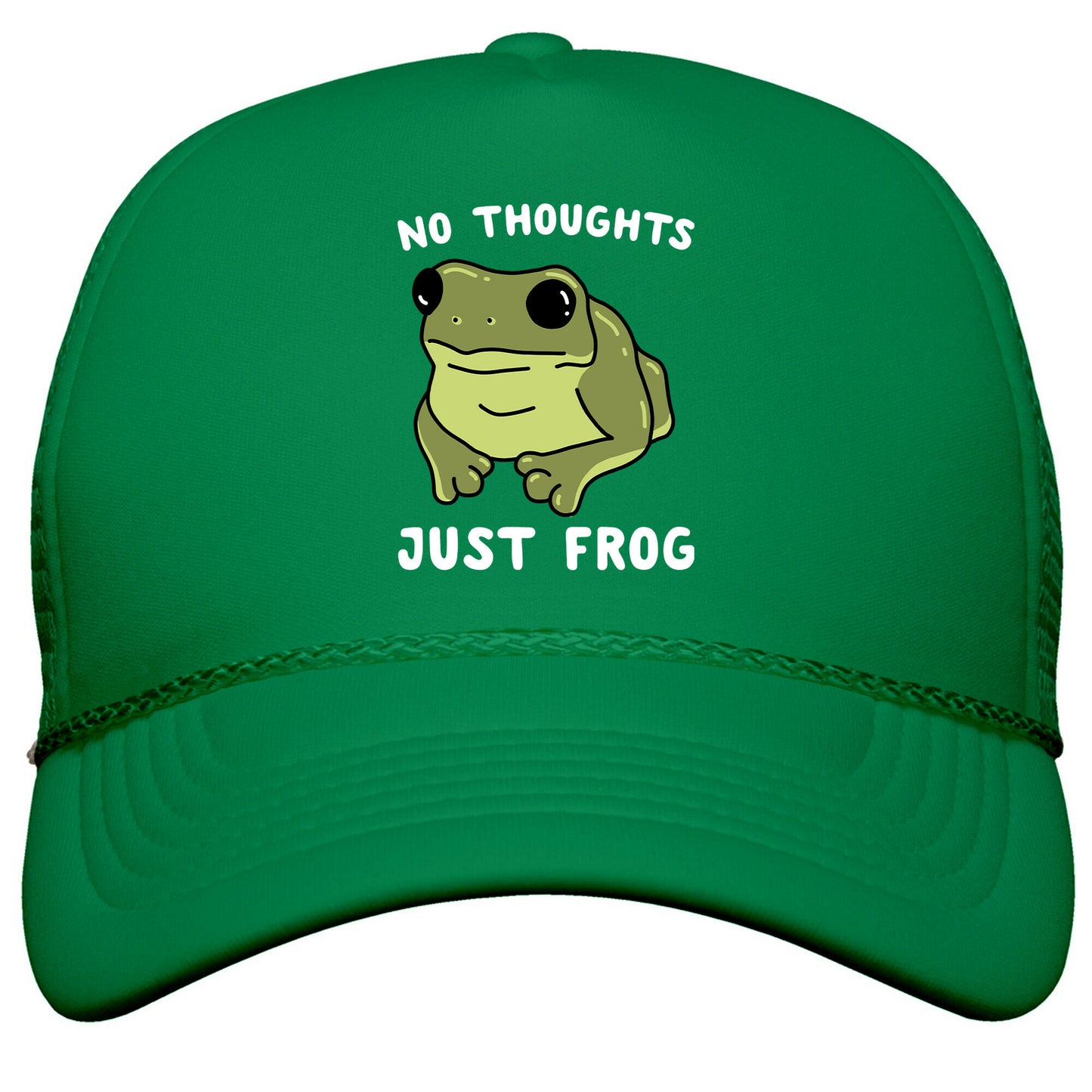 No Thoughts, Just Frog Snapback Trucker Hat