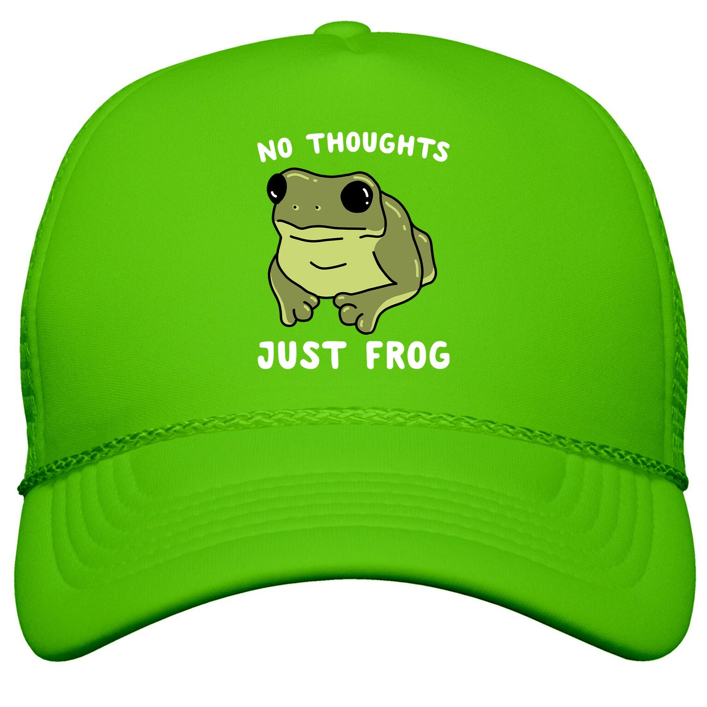 No Thoughts, Just Frog Snapback Trucker Hat