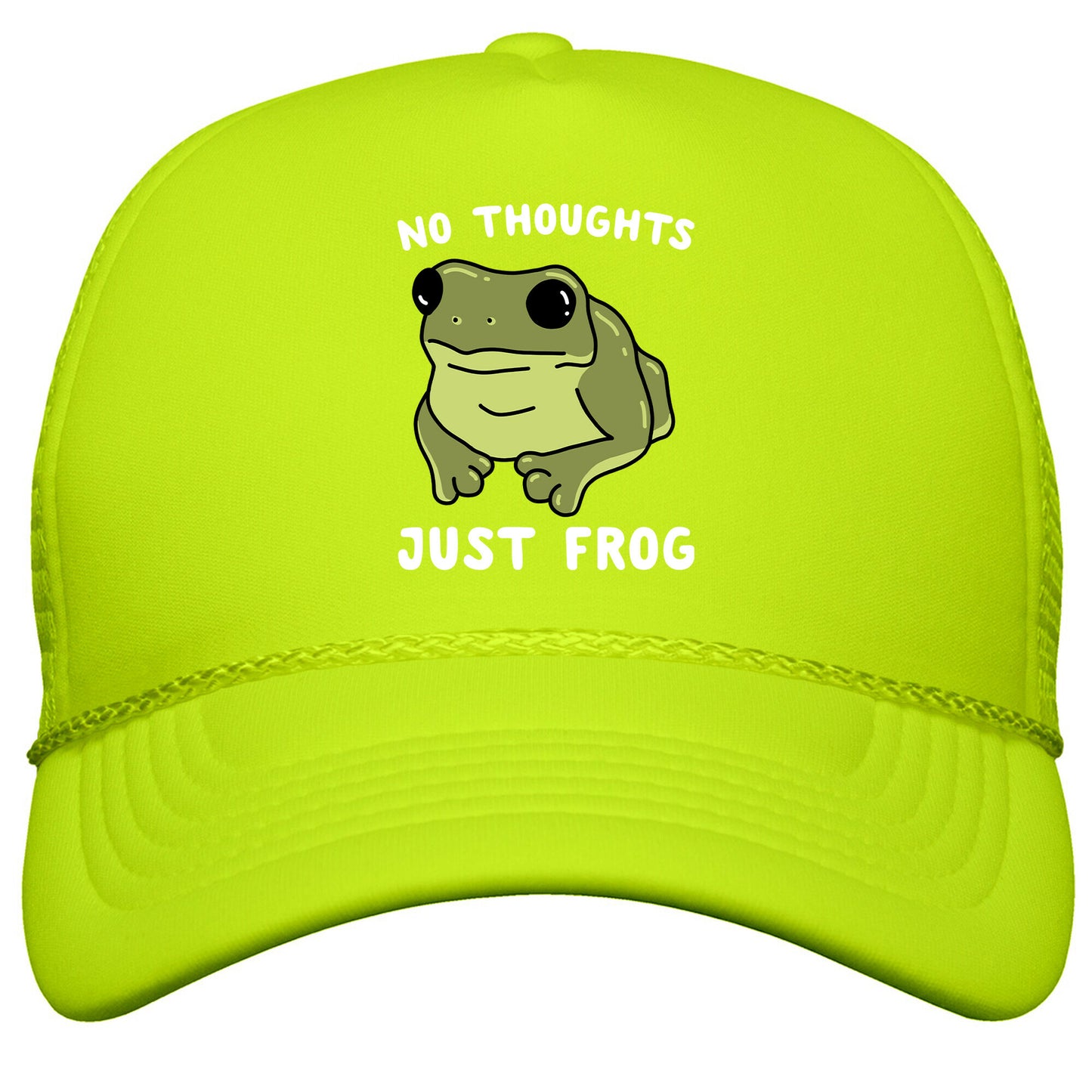 No Thoughts, Just Frog Snapback Trucker Hat