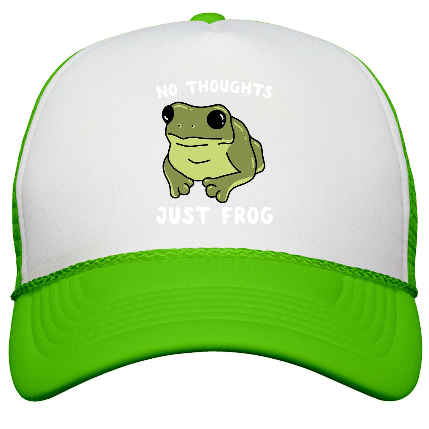 No Thoughts, Just Frog Snapback Trucker Hat