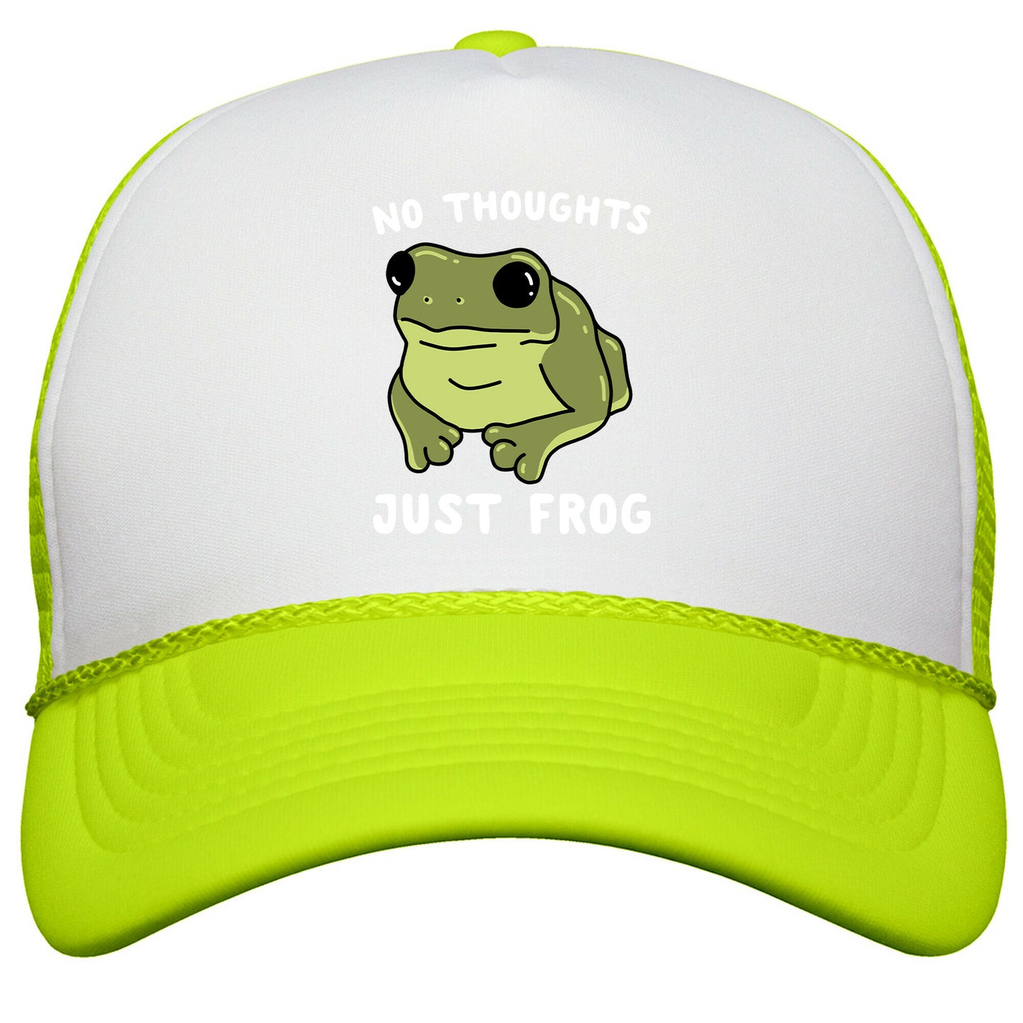 No Thoughts, Just Frog Snapback Trucker Hat