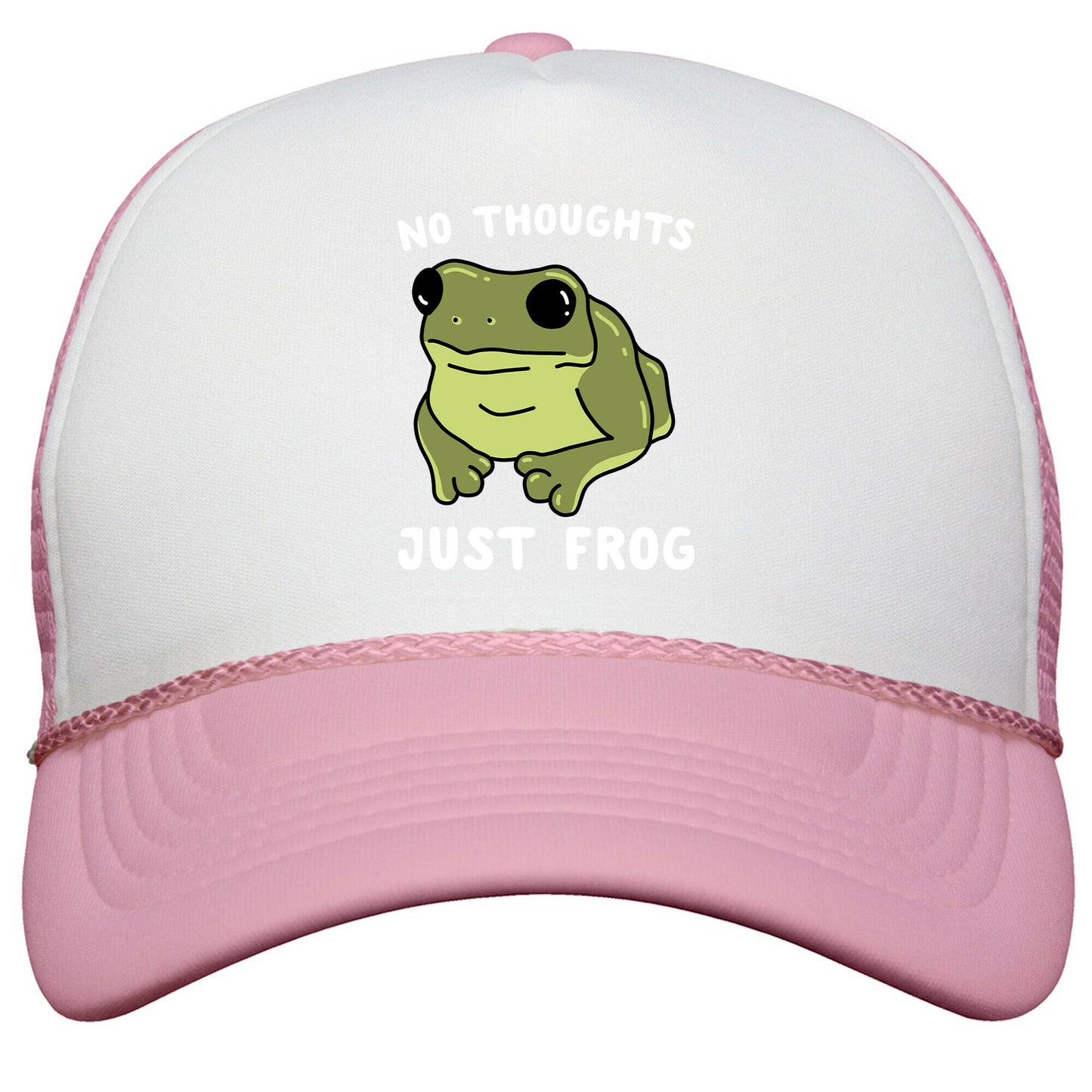 No Thoughts, Just Frog Snapback Trucker Hat