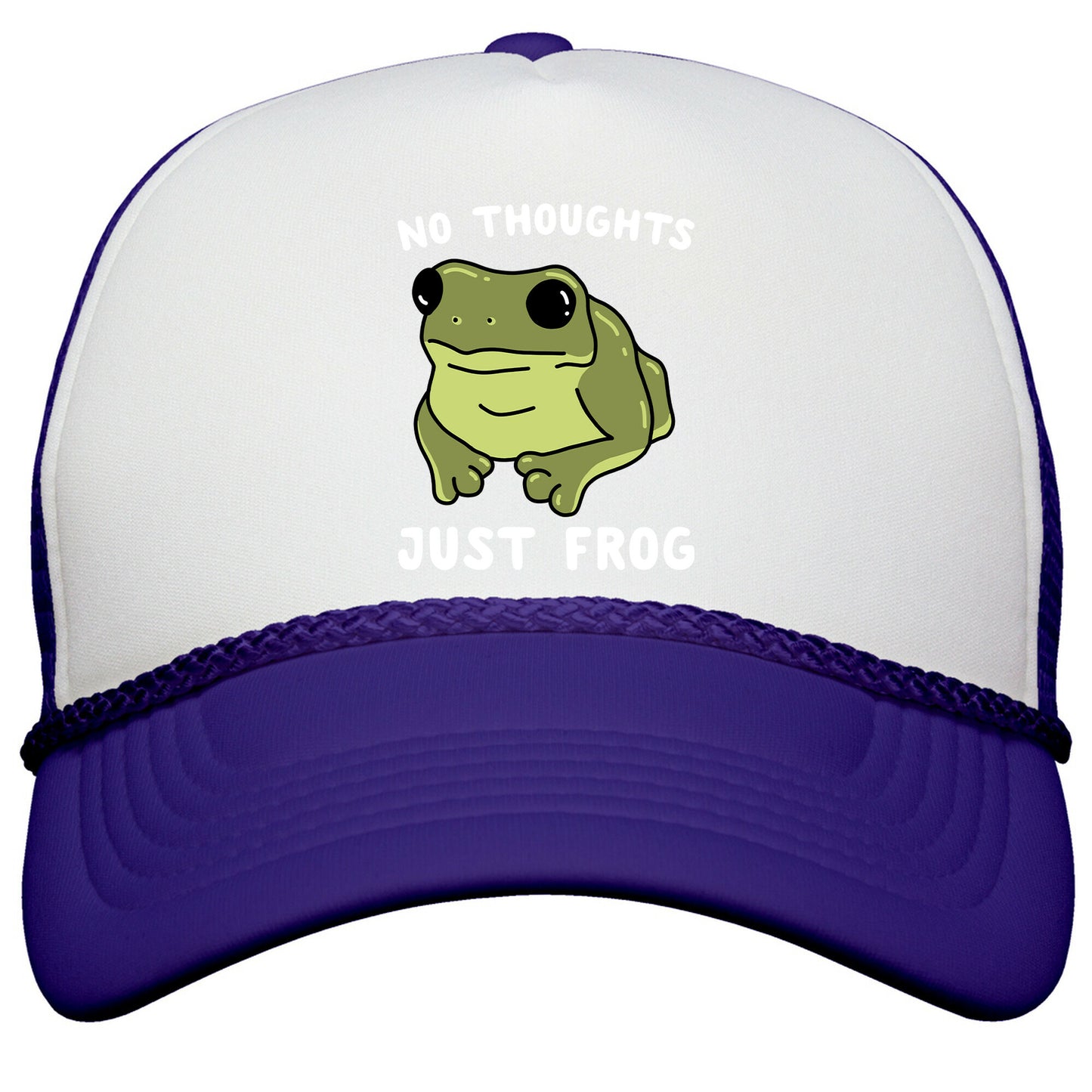 No Thoughts, Just Frog Snapback Trucker Hat