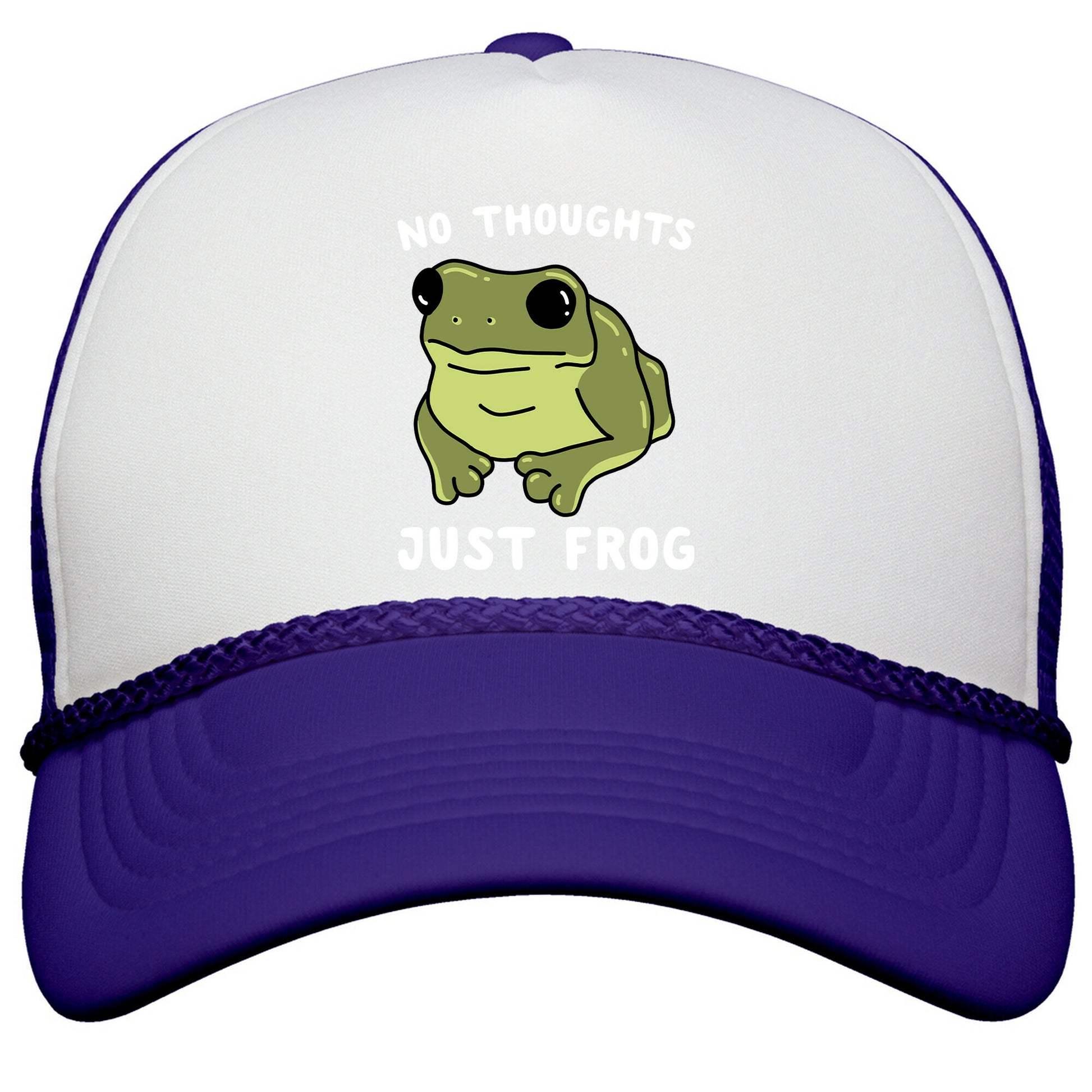 No Thoughts, Just Frog Snapback Trucker Hat