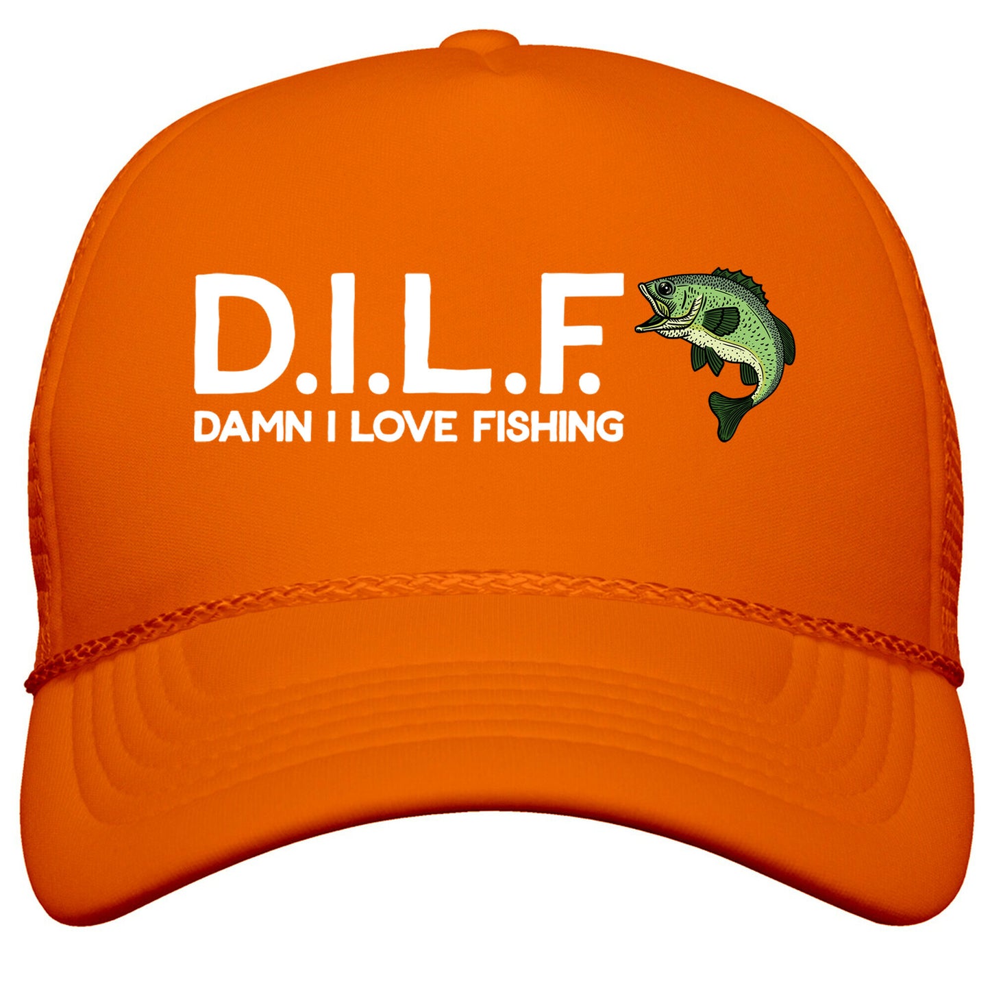 D.I.L.F. Damn I Love Fishing Snapback Trucker Hat