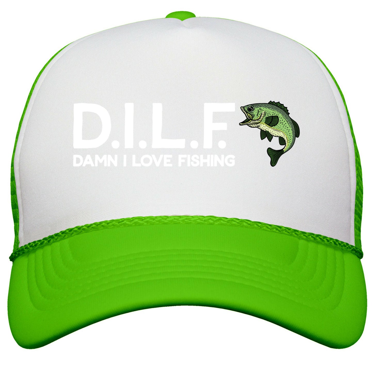 D.I.L.F. Damn I Love Fishing Snapback Trucker Hat