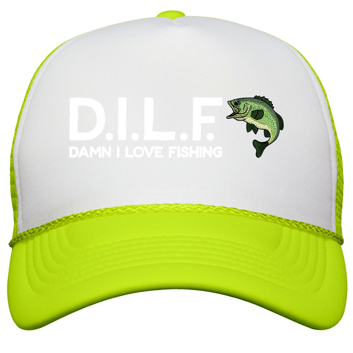 D.I.L.F. Damn I Love Fishing Snapback Trucker Hat