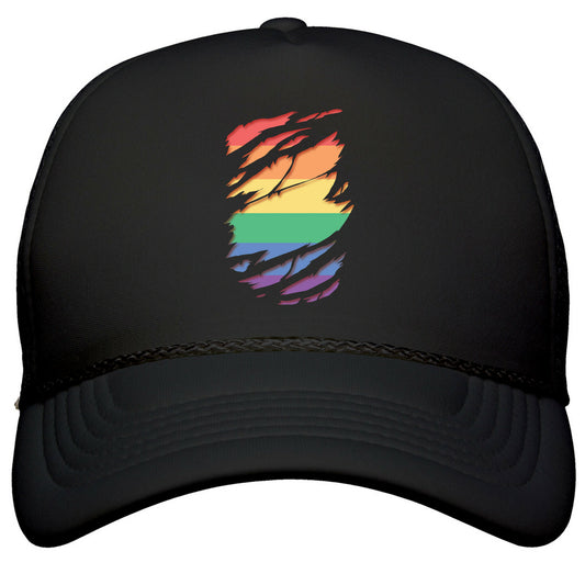 Ripped Shirt: Gay Pride Snapback Trucker Hat