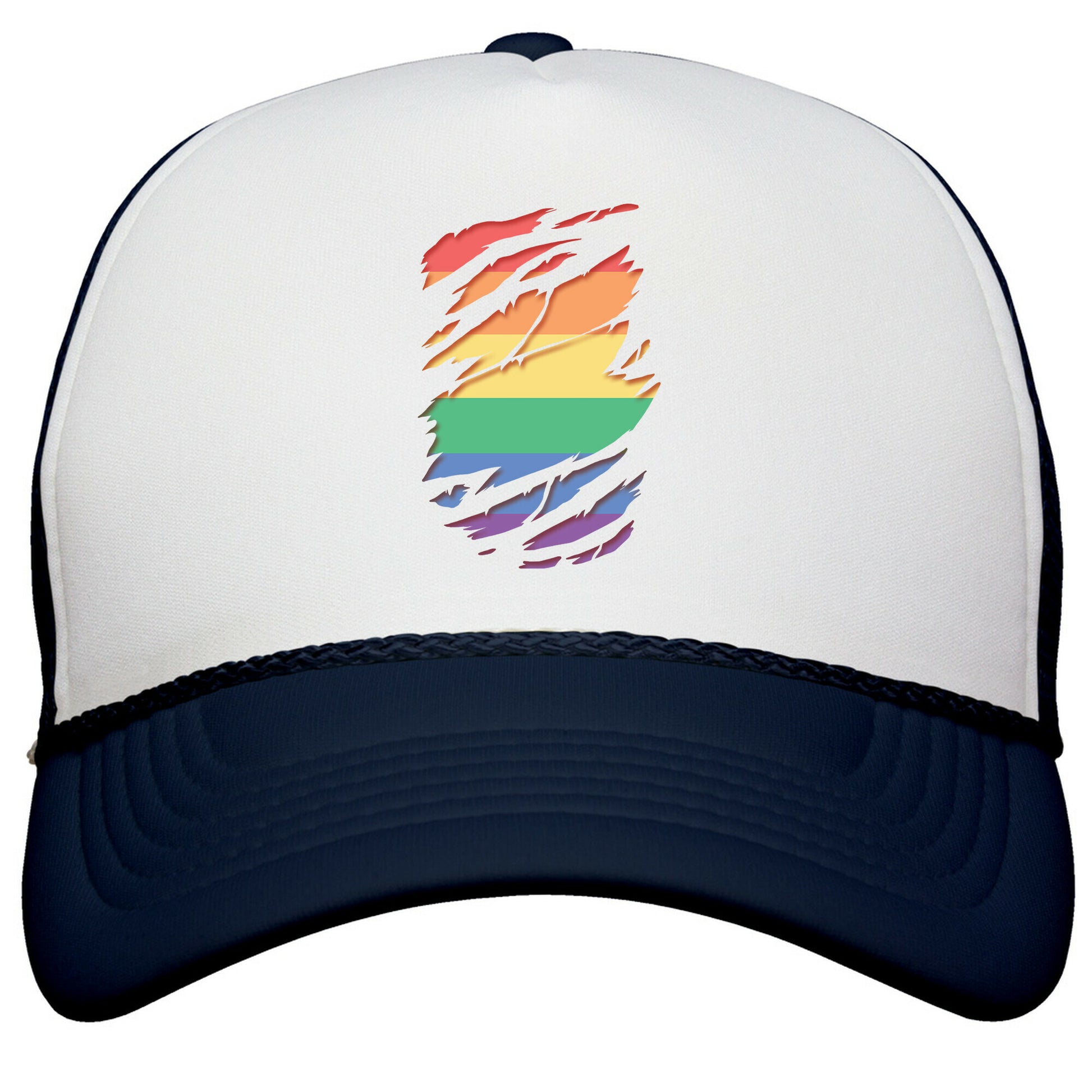 Ripped Shirt: Gay Pride Snapback Trucker Hat