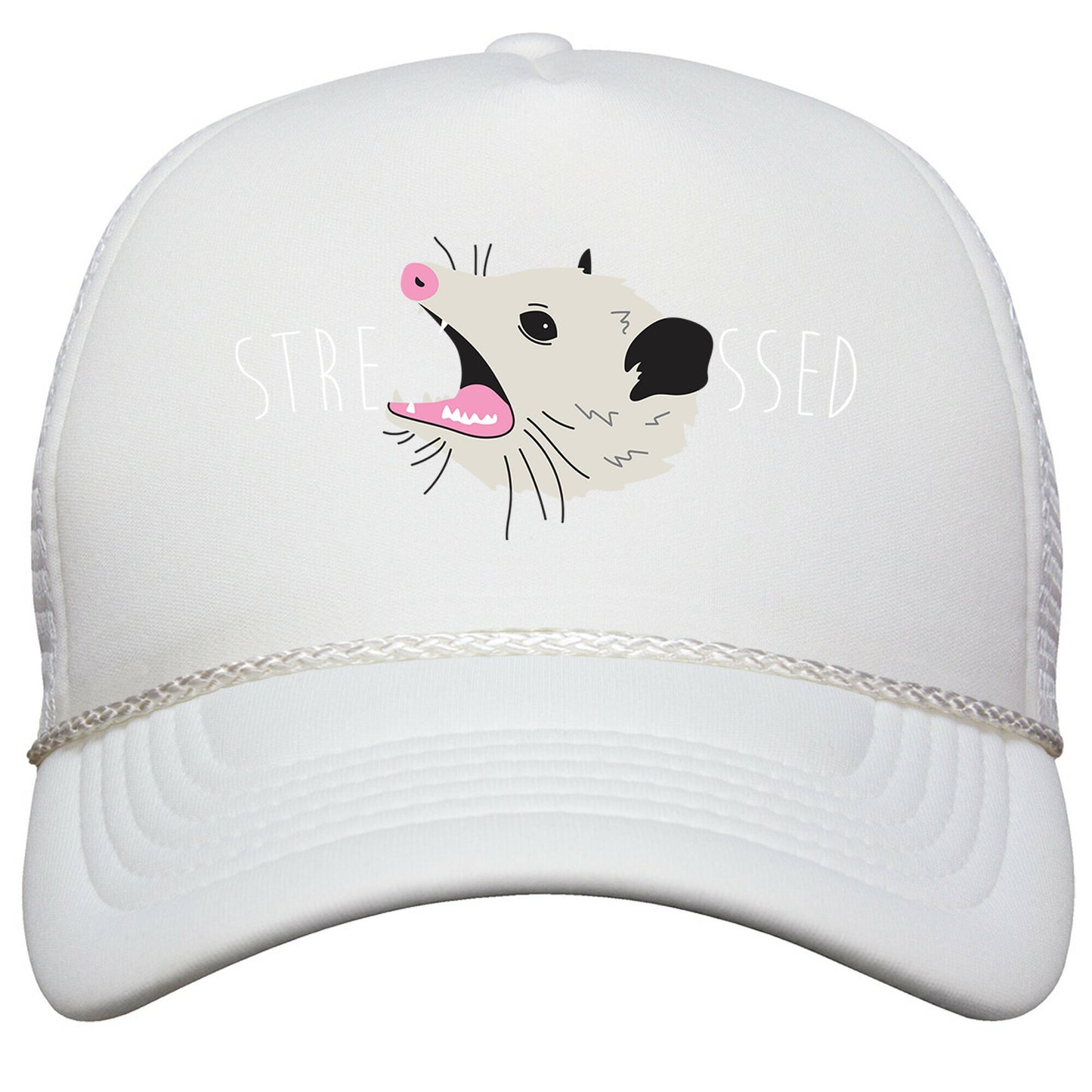 Stressed Opossum Snapback Trucker Hat