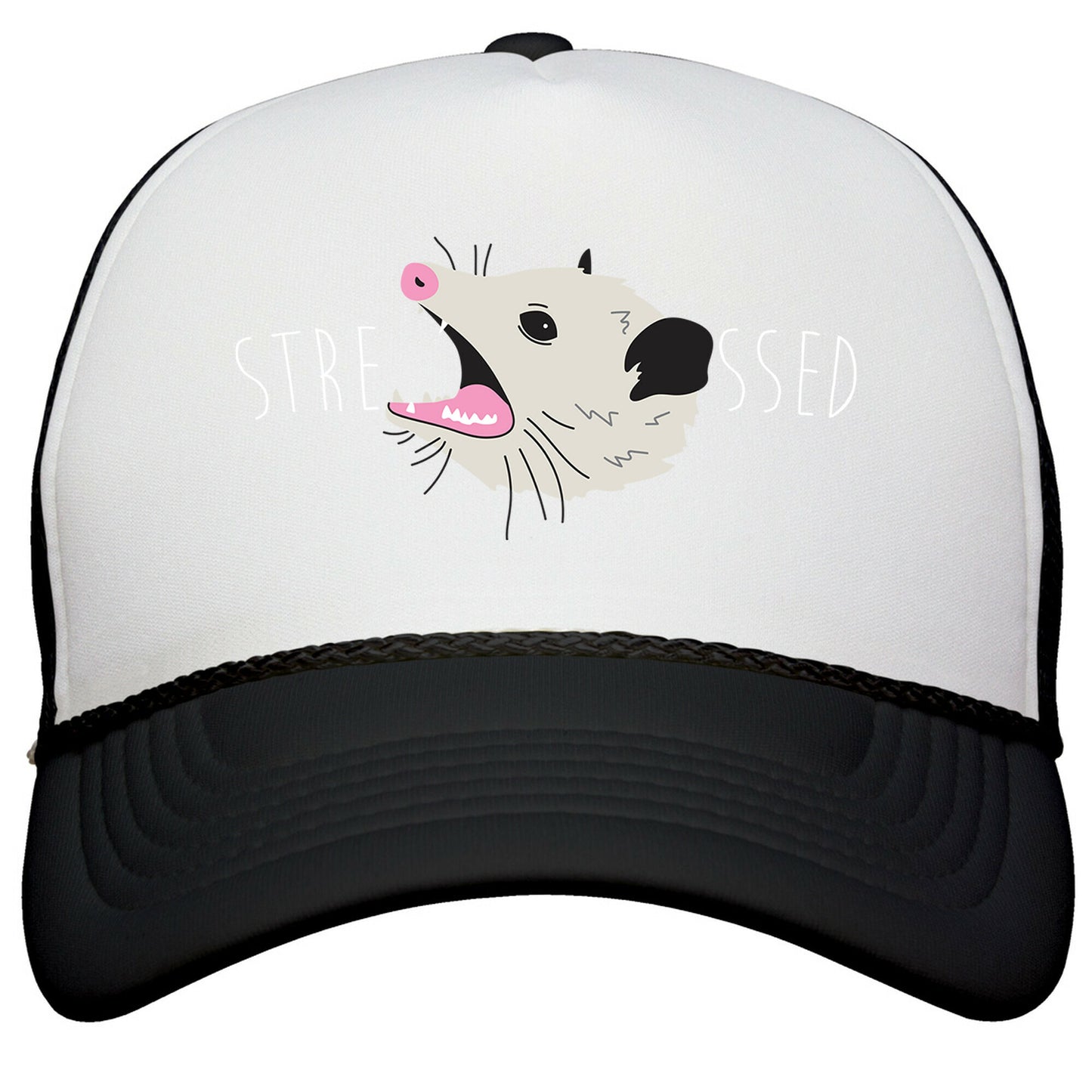 Stressed Opossum Snapback Trucker Hat