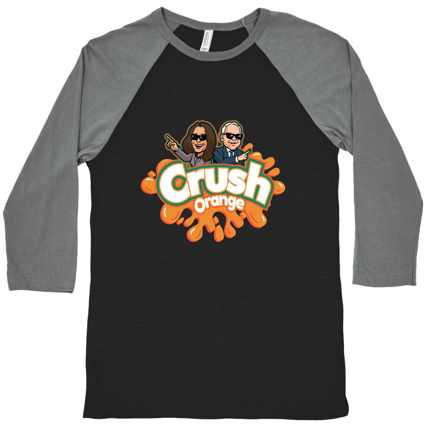 Orange Crush Harris Walz 2024 Baseball Tee
