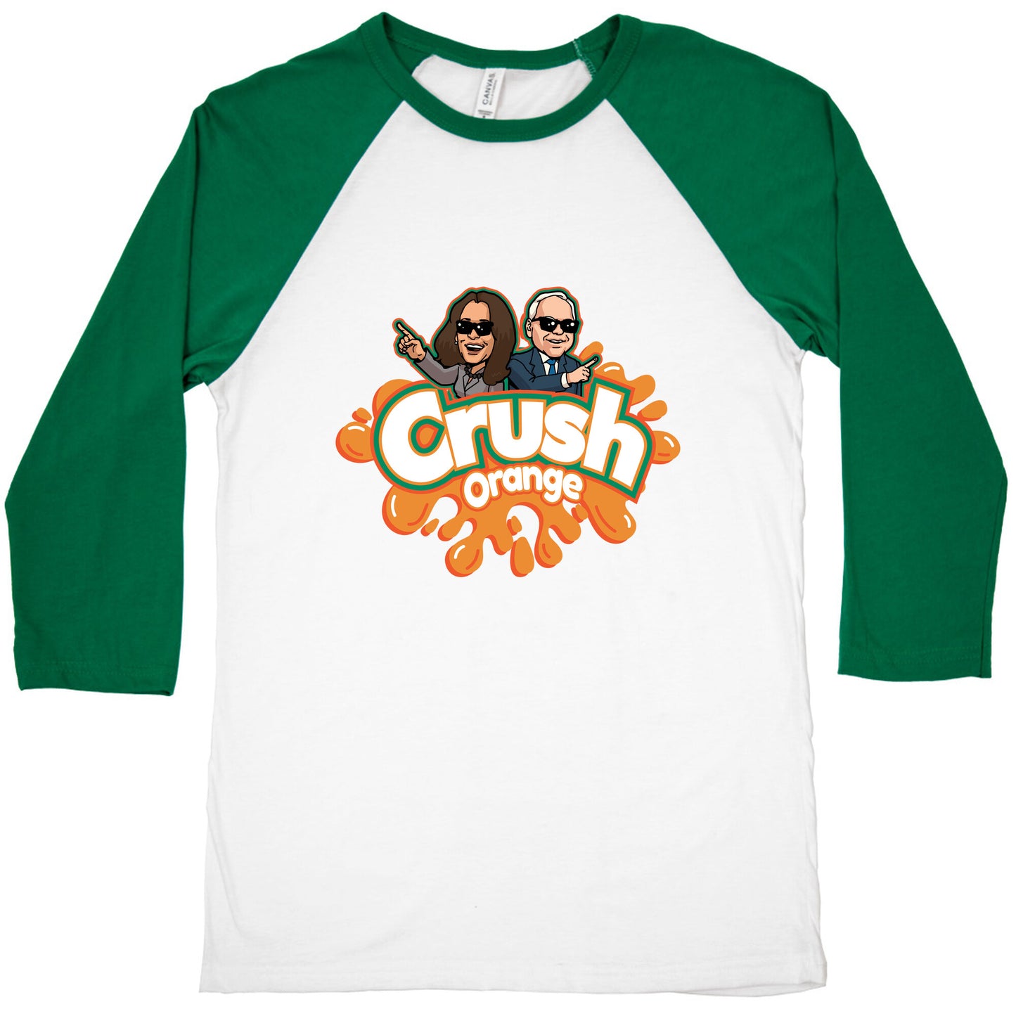 Orange Crush Harris Walz 2024 Baseball Tee