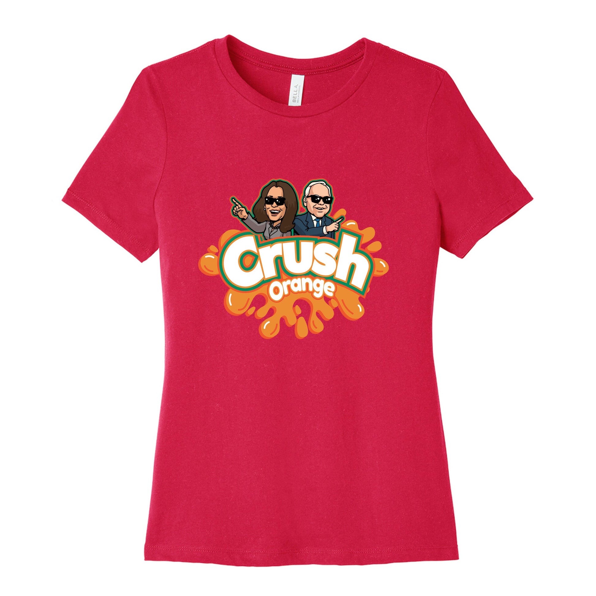 Orange Crush Harris Walz 2024 Womens Cotton Tee