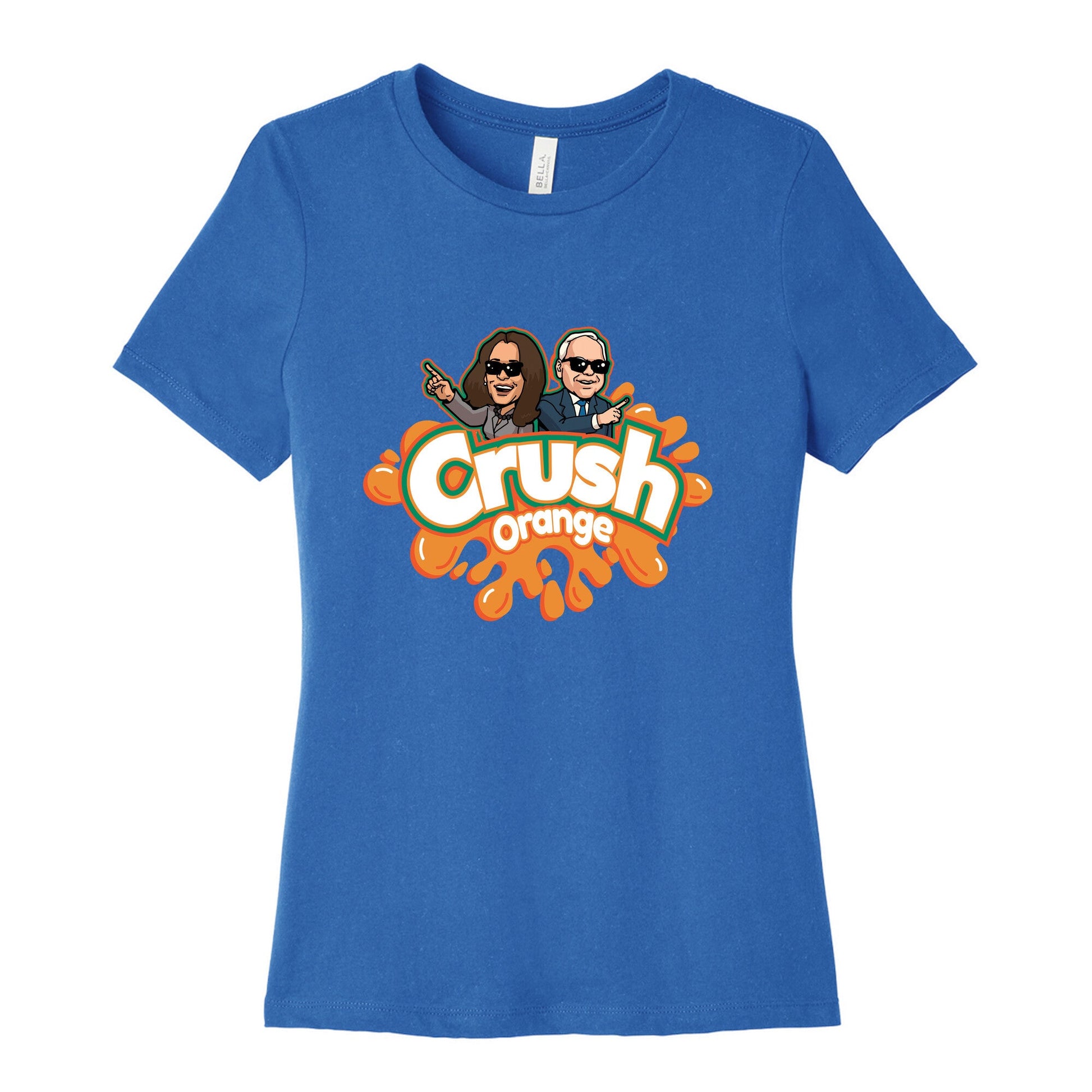 Orange Crush Harris Walz 2024 Womens Cotton Tee