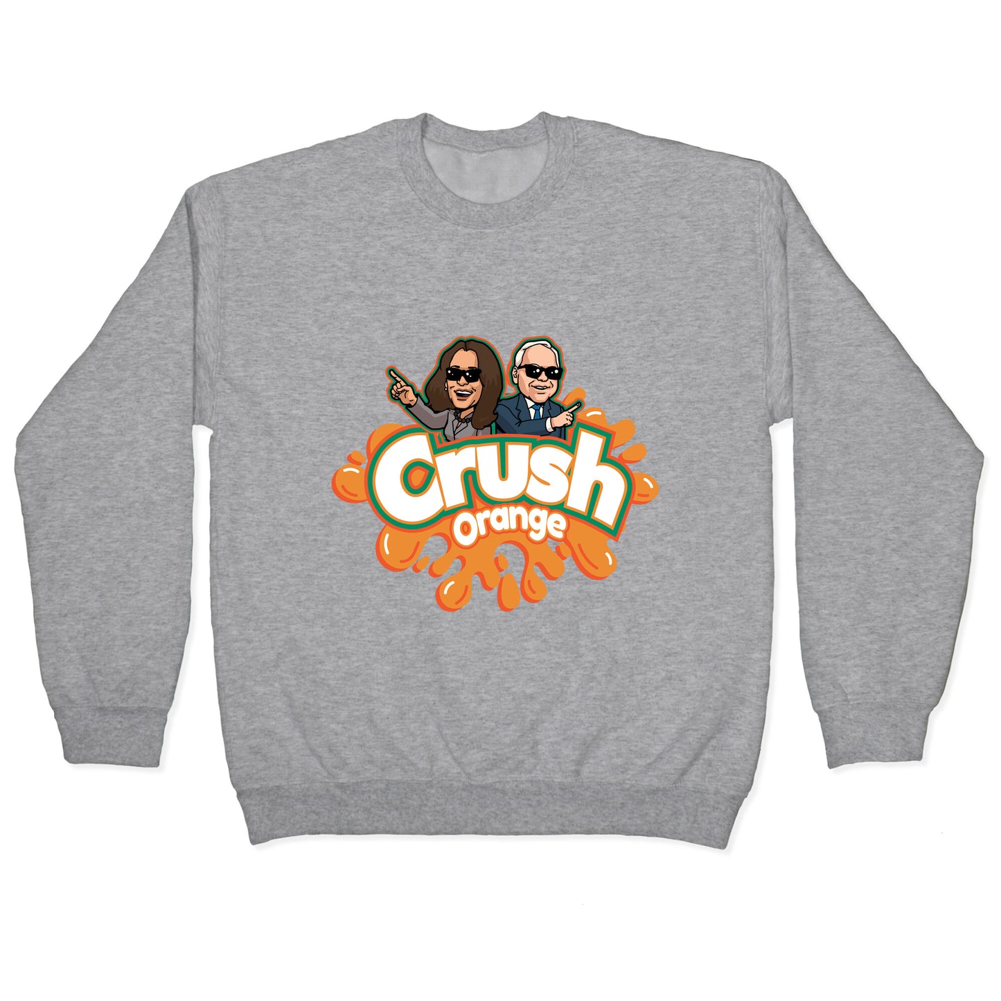 Orange Crush Harris Walz 2024 Crewneck Sweatshirt