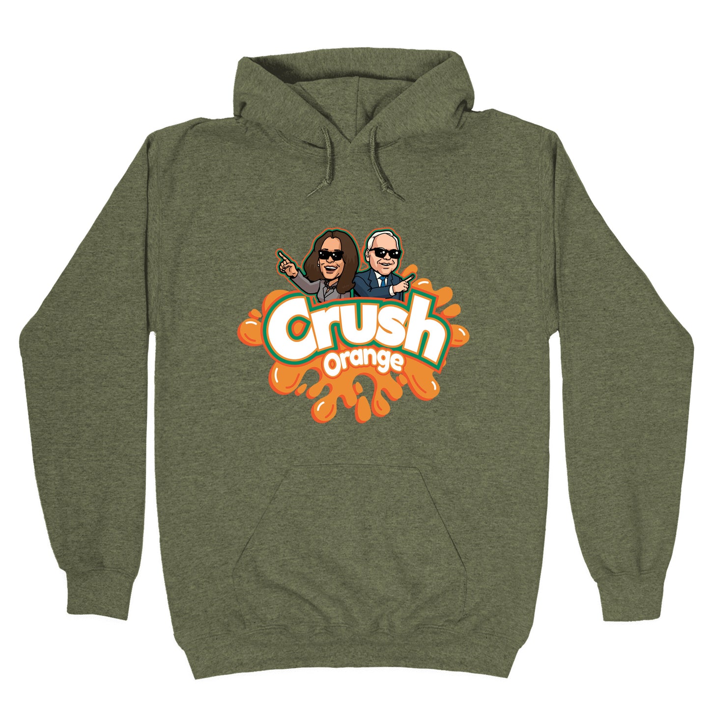 Orange Crush Harris Walz 2024 Hoodie