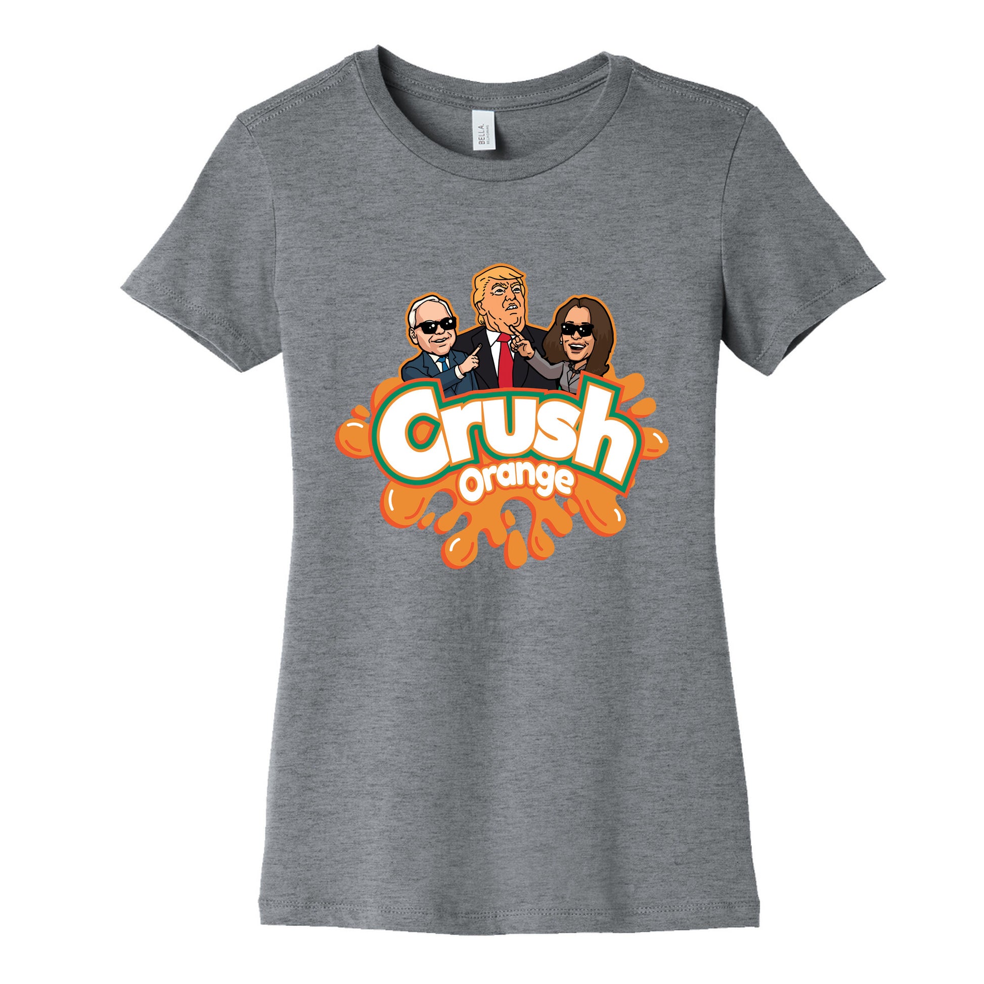 Orange Crush Harris Walz 2024 Womens Cotton Tee