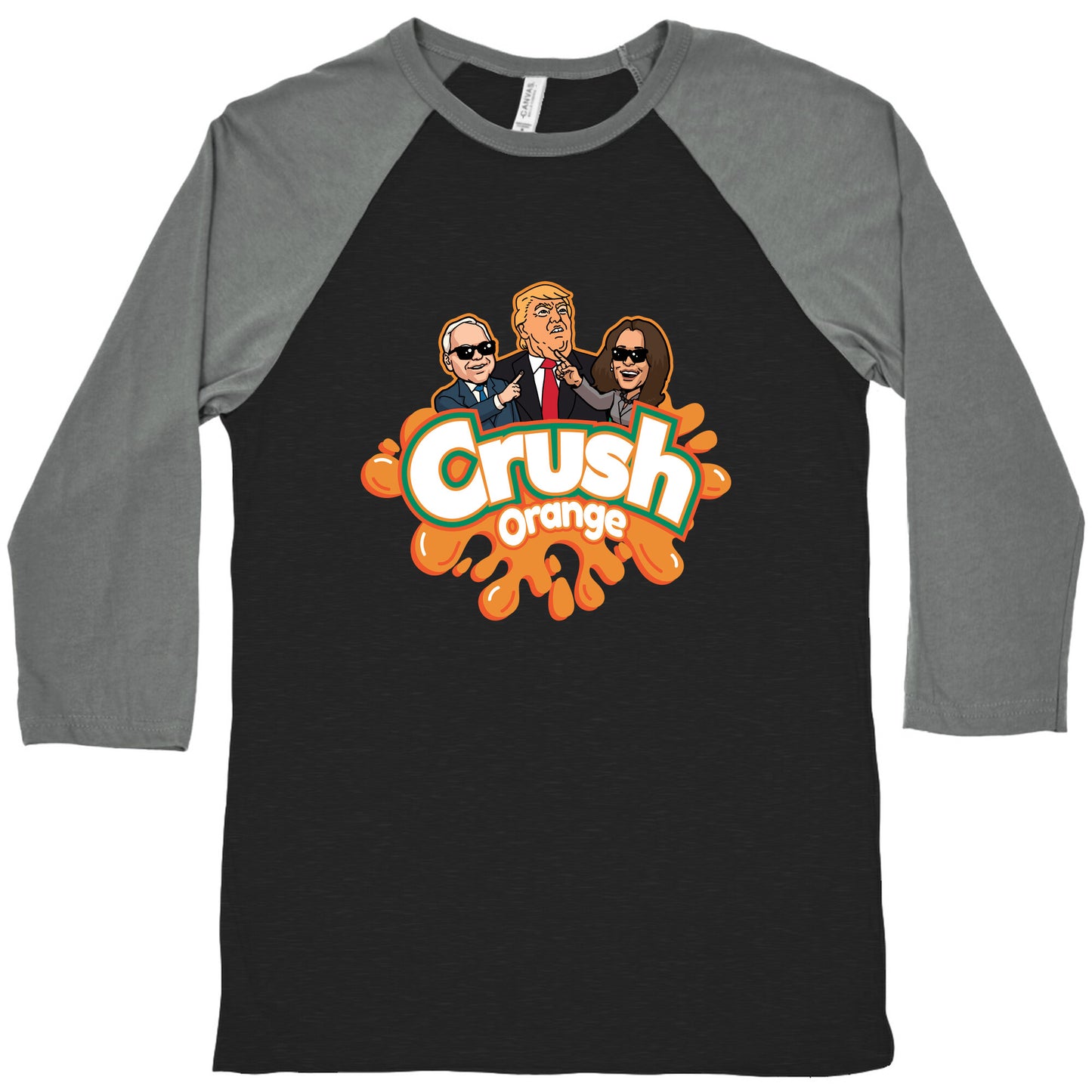 Orange Crush Harris Walz 2024 Baseball Tee