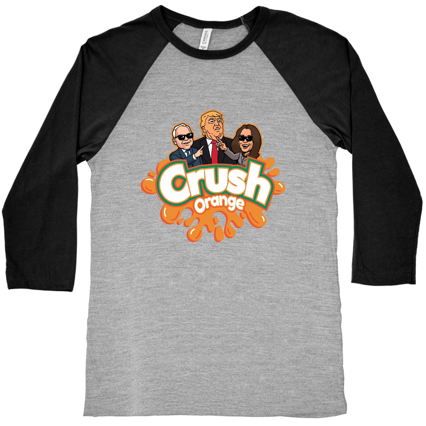 Orange Crush Harris Walz 2024 Baseball Tee