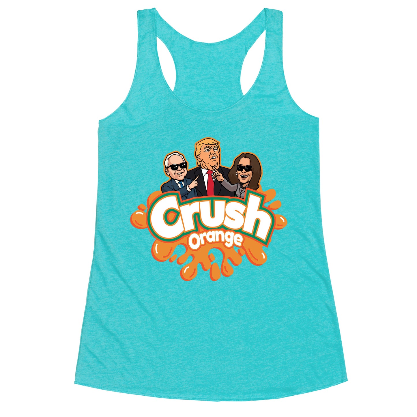 Orange Crush Harris Walz 2024 Racerback Tank