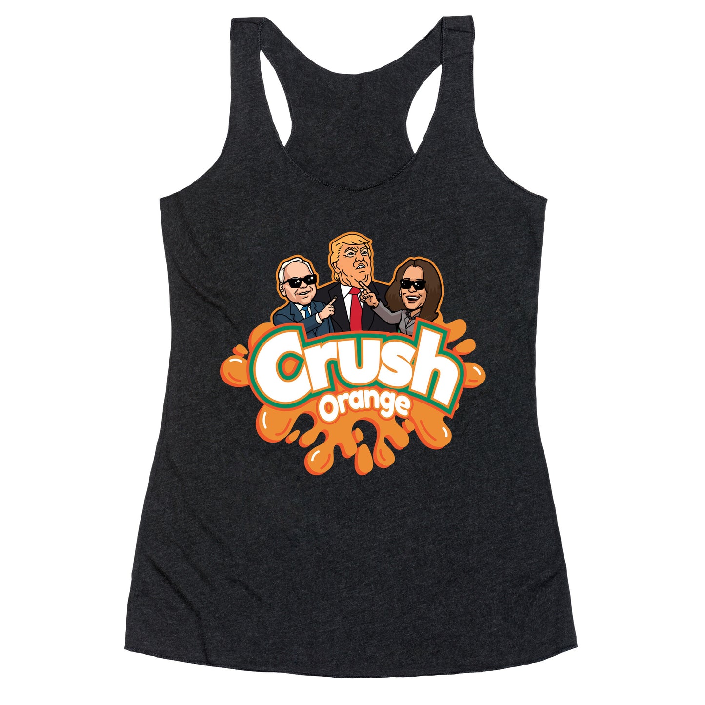 Orange Crush Harris Walz 2024 Racerback Tank