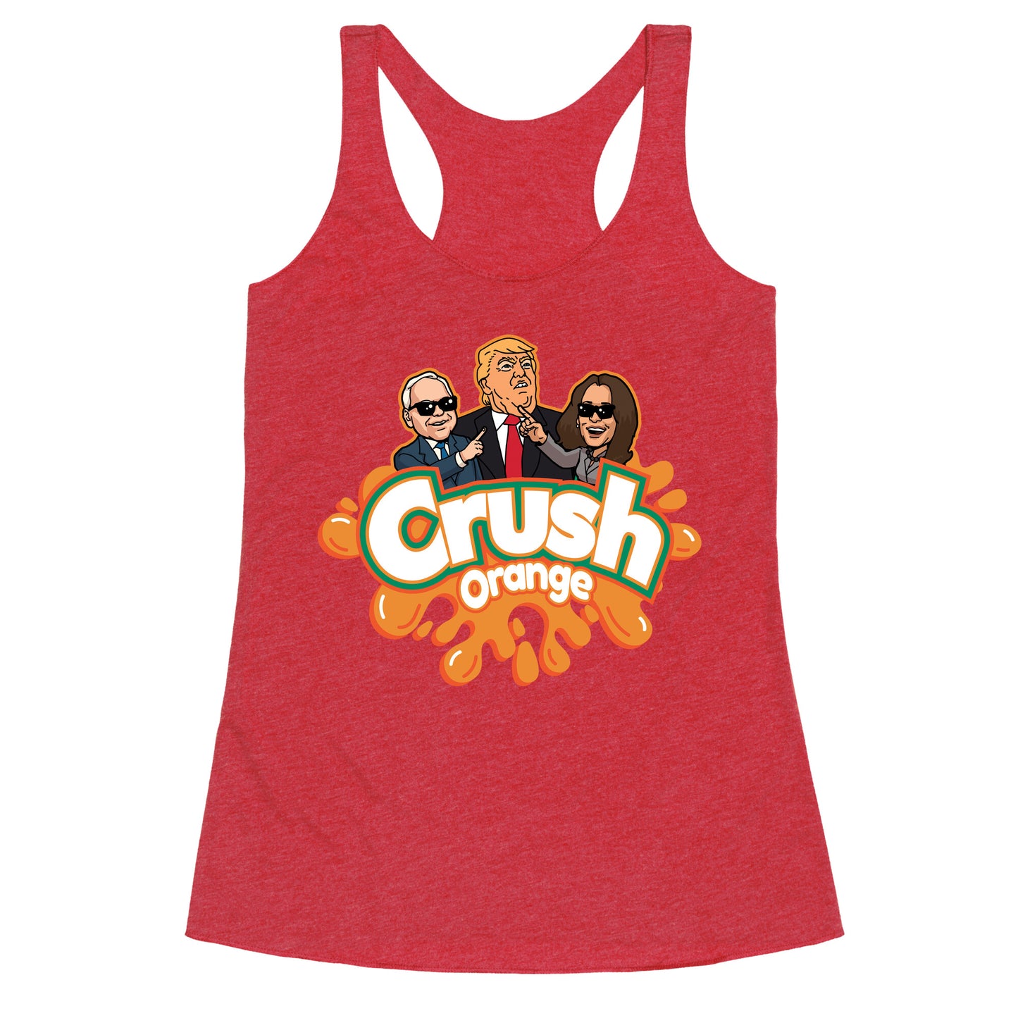 Orange Crush Harris Walz 2024 Racerback Tank