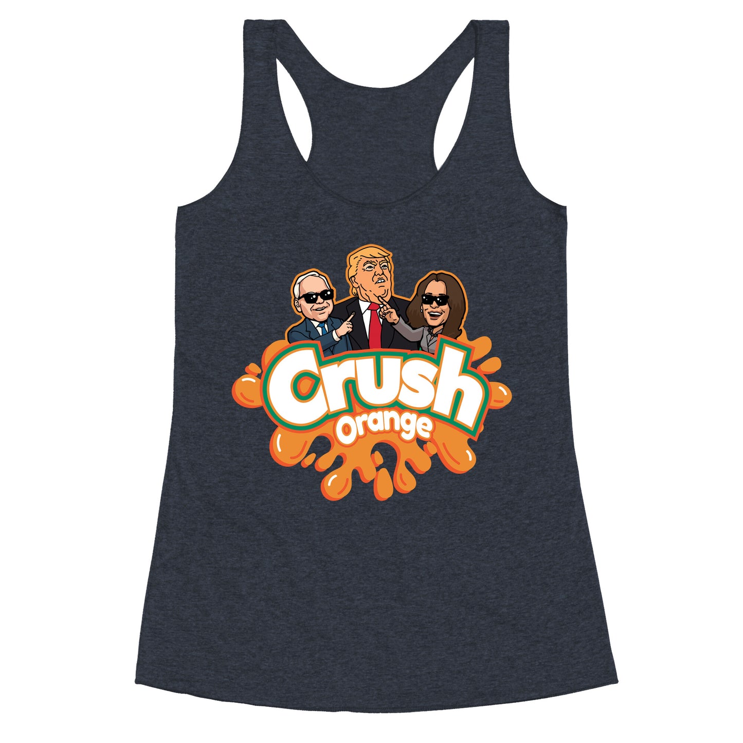 Orange Crush Harris Walz 2024 Racerback Tank