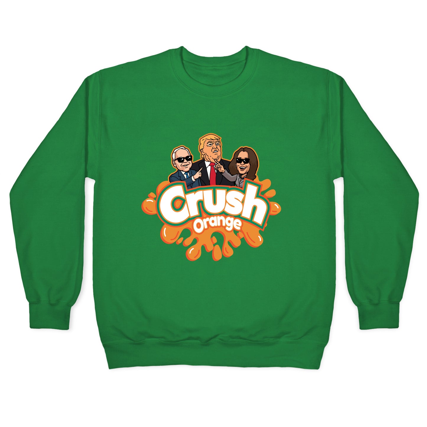 Orange Crush Harris Walz 2024 Crewneck Sweatshirt