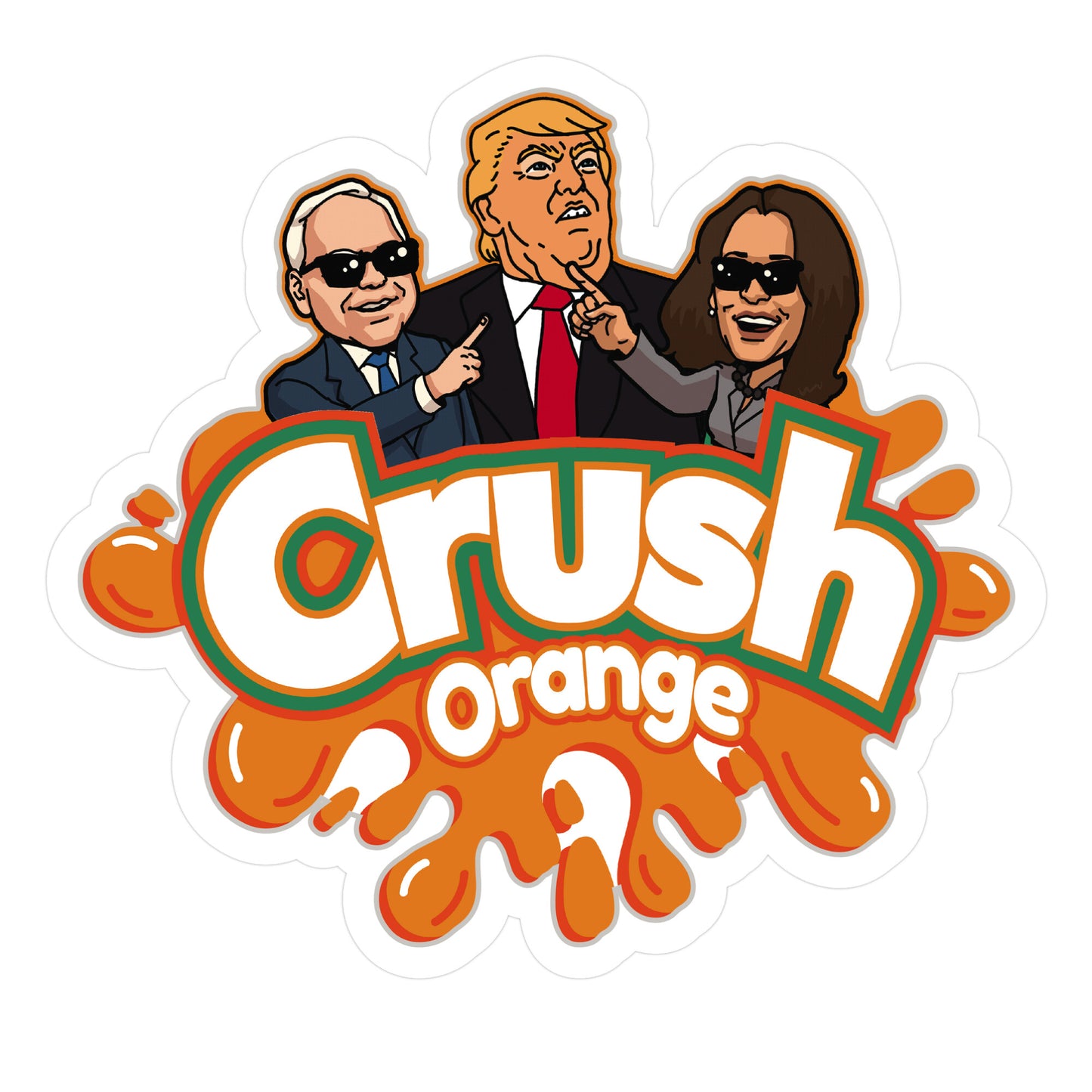 Orange Crush Harris Walz 2024 Sticker