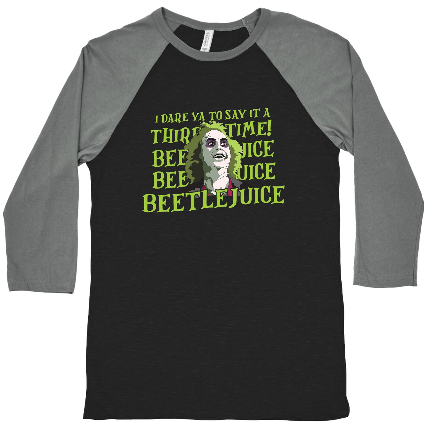 Beetlejuice I Dare Ya Baseball Tee
