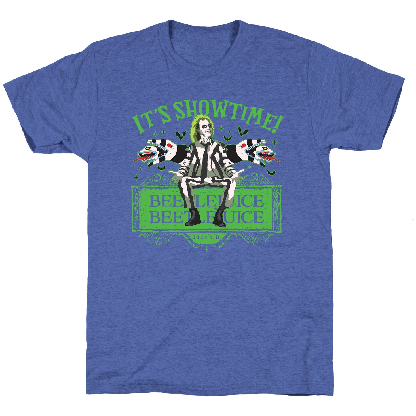 Beetlejuice Its Showtime Unisex Triblend Tee