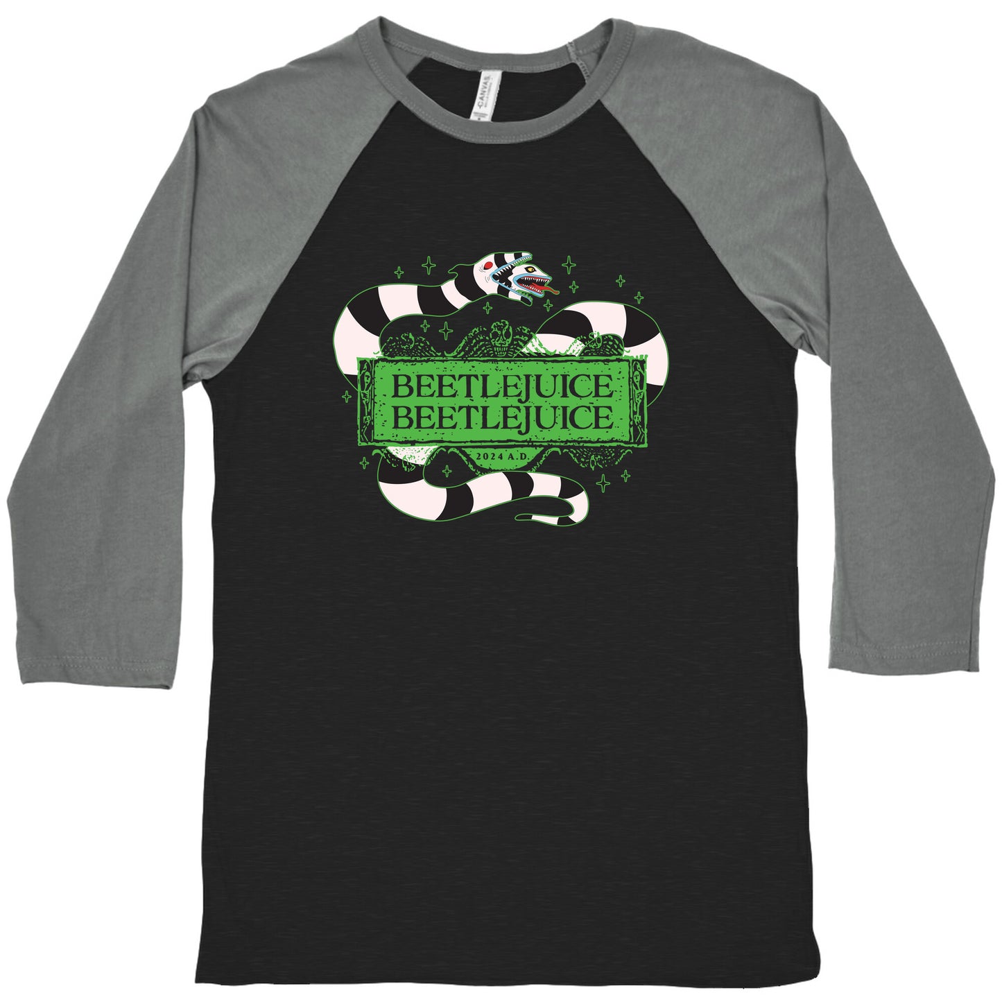 Beetlejuice Beetlejuice 2024 AD Baseball Tee