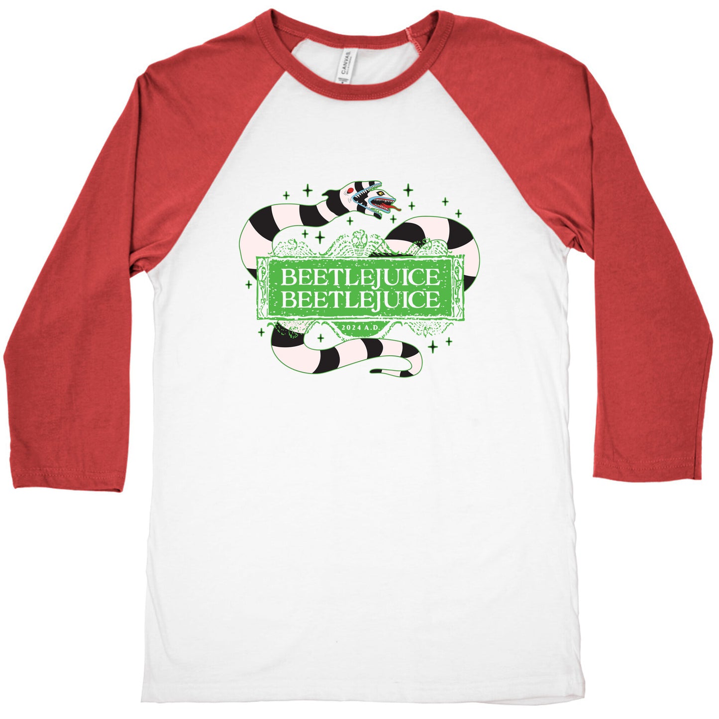 Beetlejuice Beetlejuice 2024 AD Baseball Tee