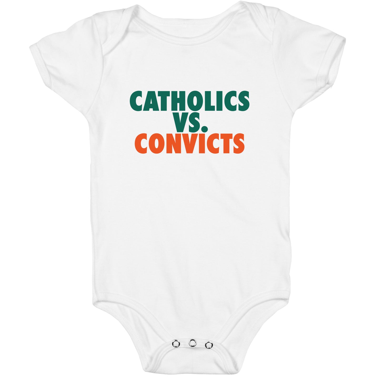 Catholics vs. Convicts Baby One-Piece