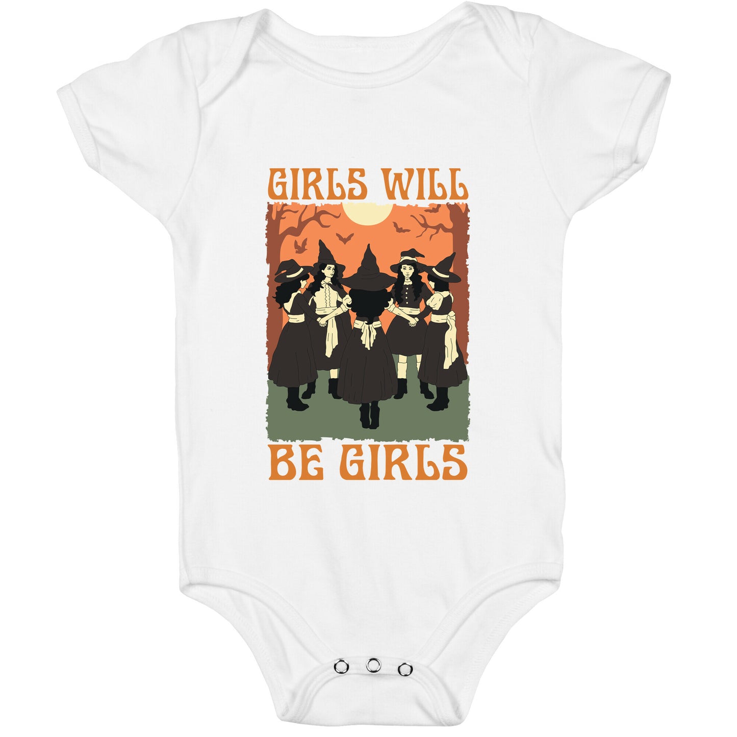 Girls Will Be Girls Witch Baby One-Piece