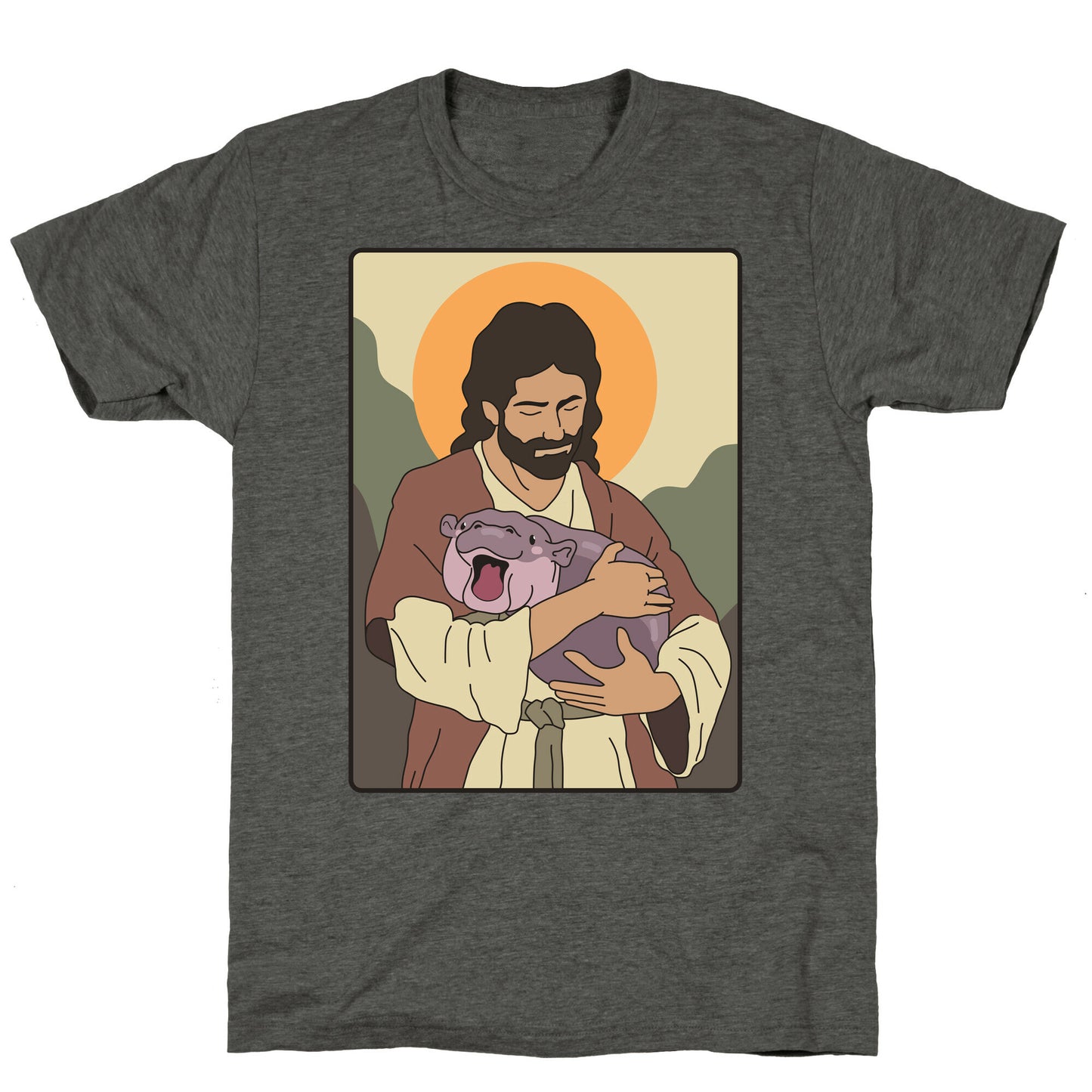 Moo Deng Jesus Unisex Triblend Tee