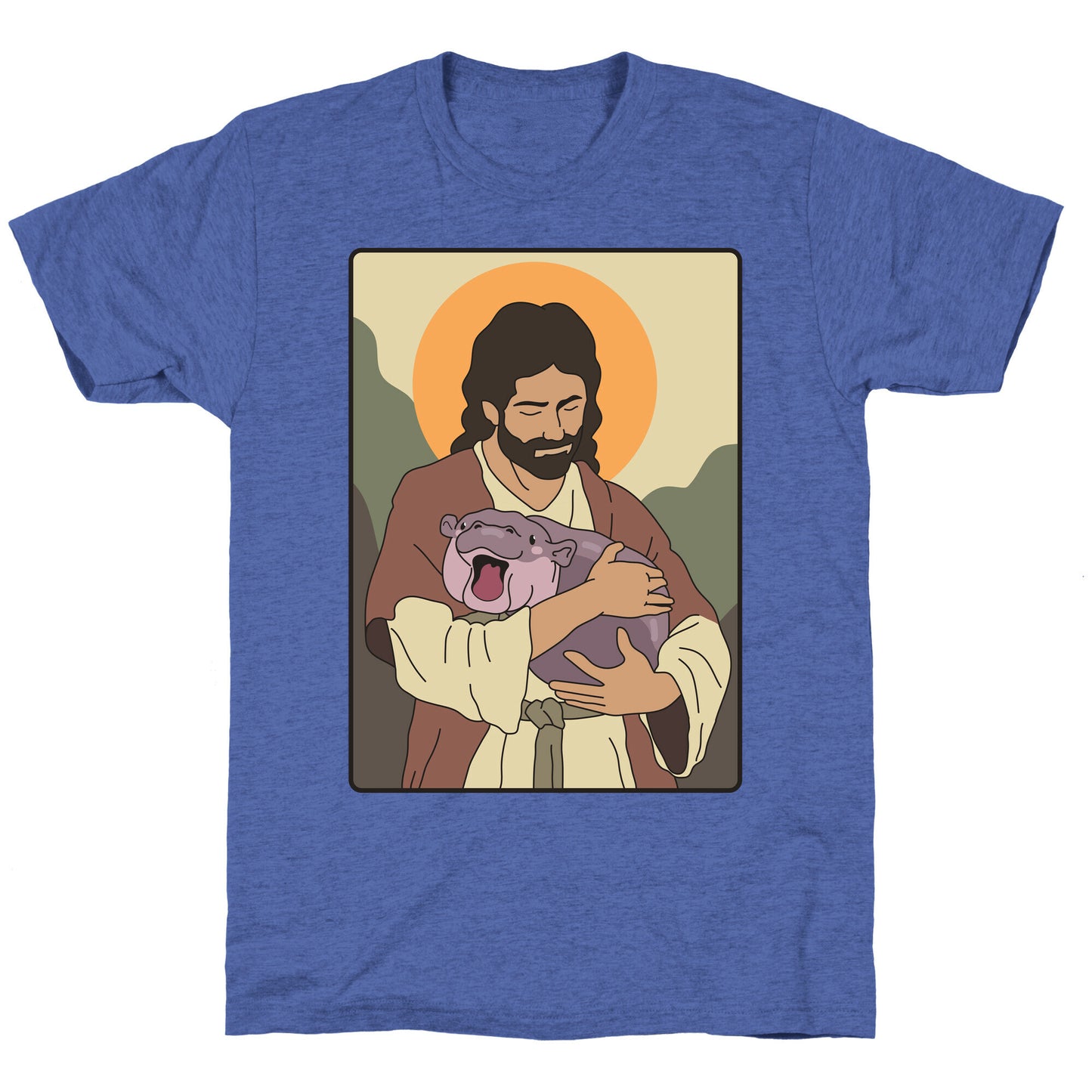 Moo Deng Jesus Unisex Triblend Tee