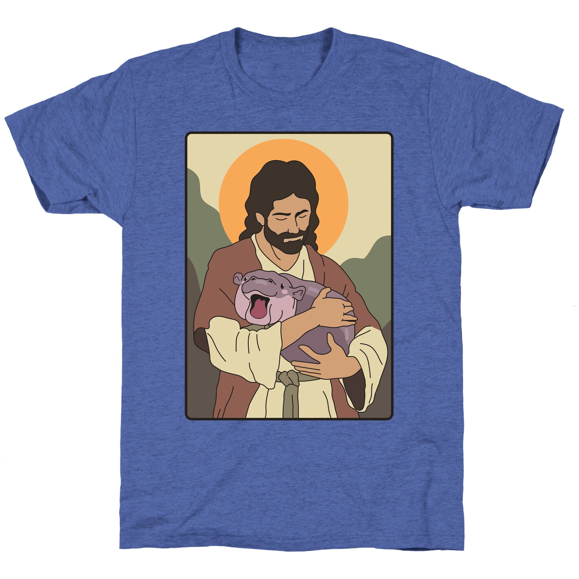 Moo Deng Jesus Unisex Triblend Tee