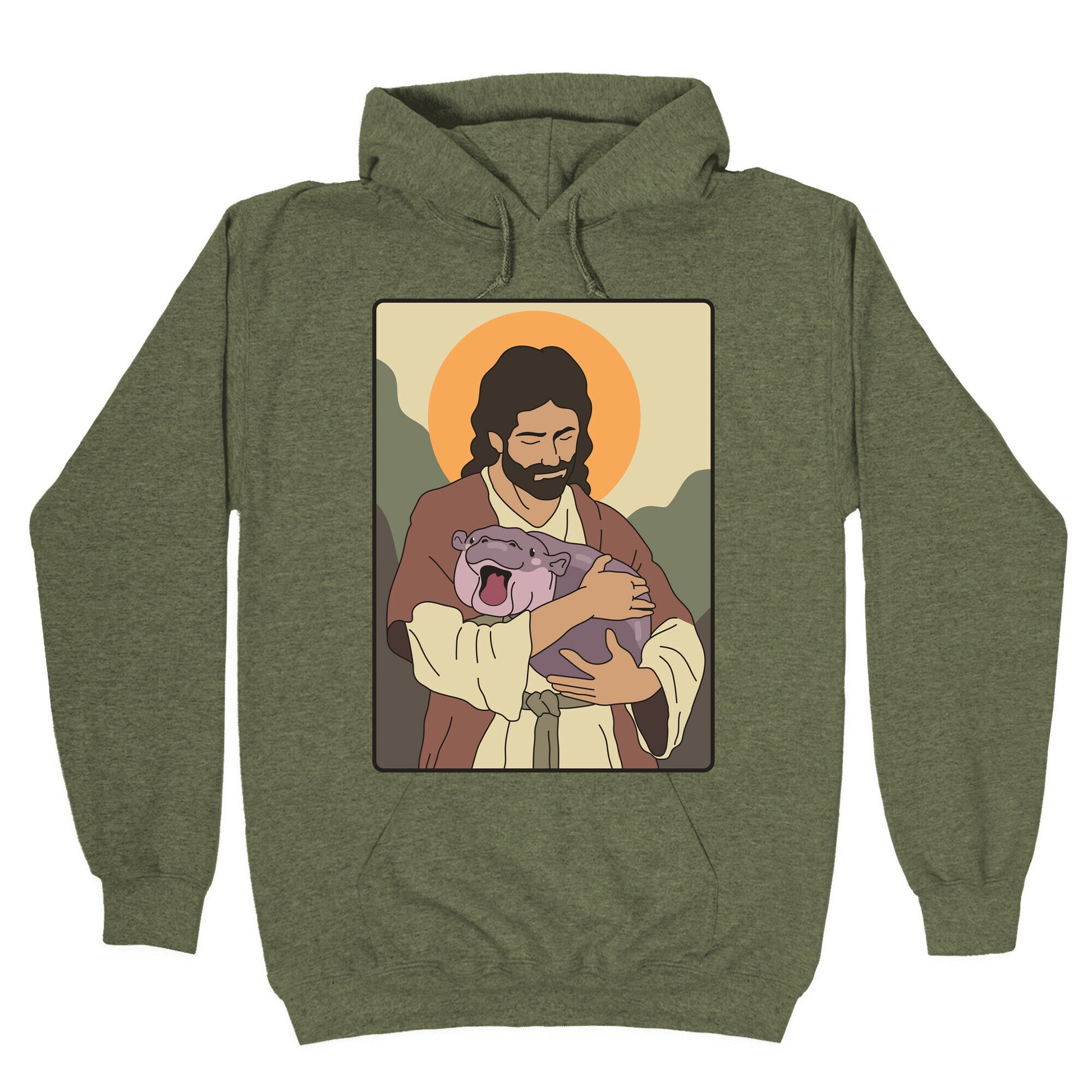 Moo Deng Jesus Hoodie