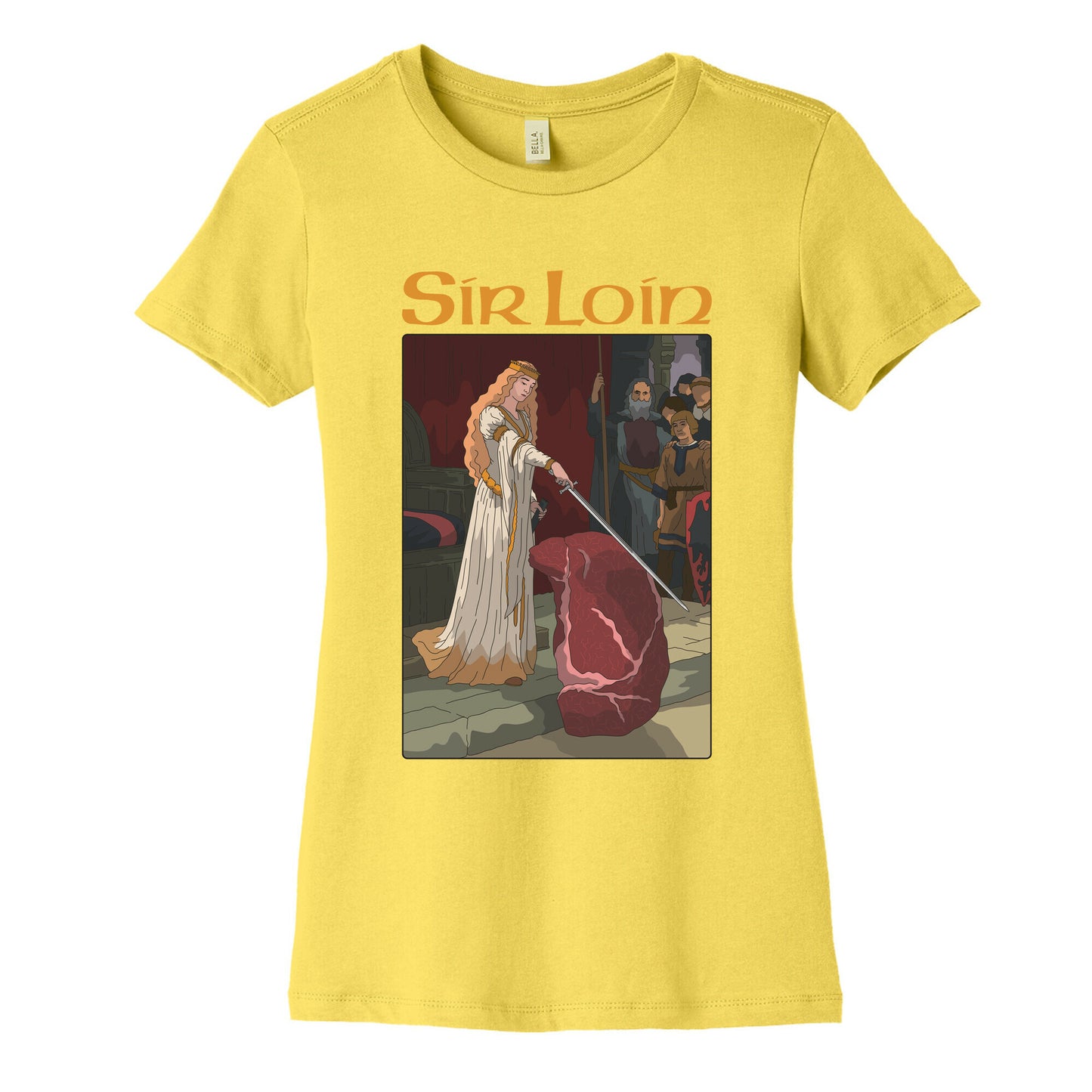 Sir Loin Steak Meme Cartoon Womens Cotton Tee