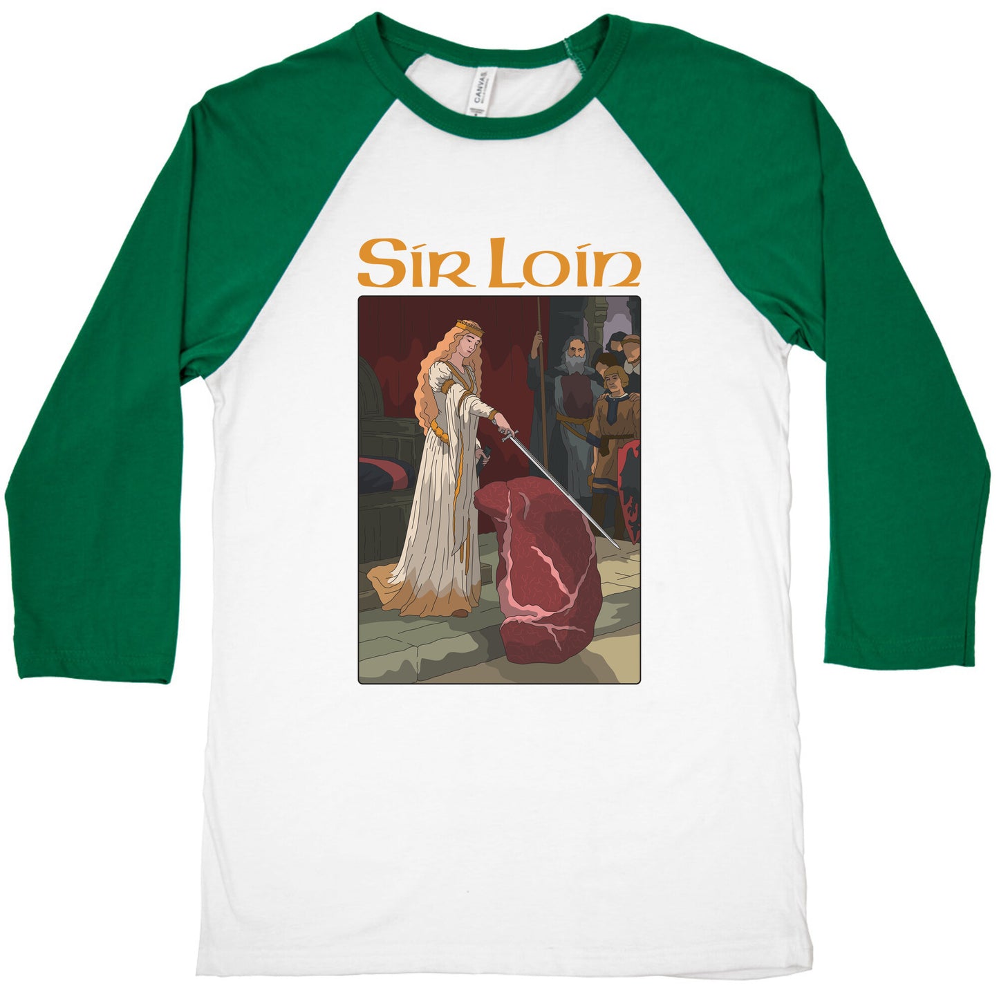 Sir Loin Steak Meme Cartoon Baseball Tee