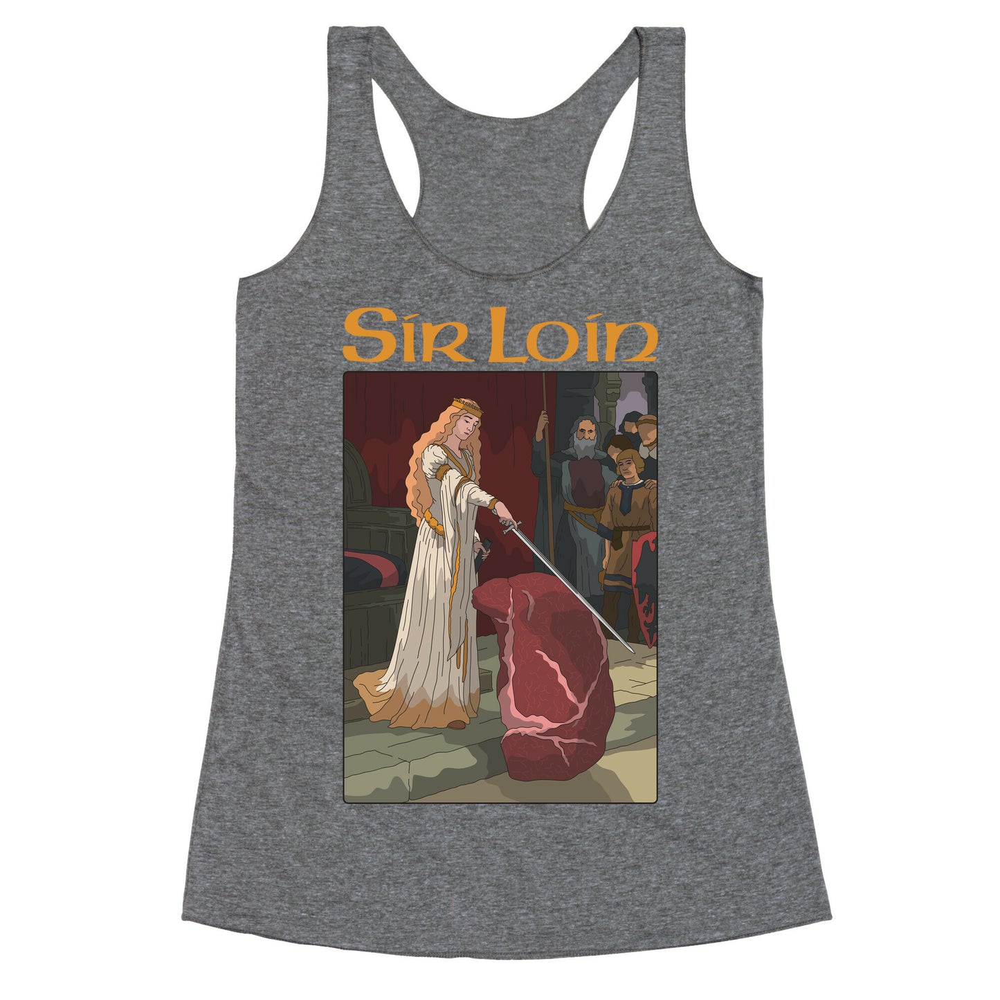 Sir Loin Steak Meme Cartoon Racerback Tank