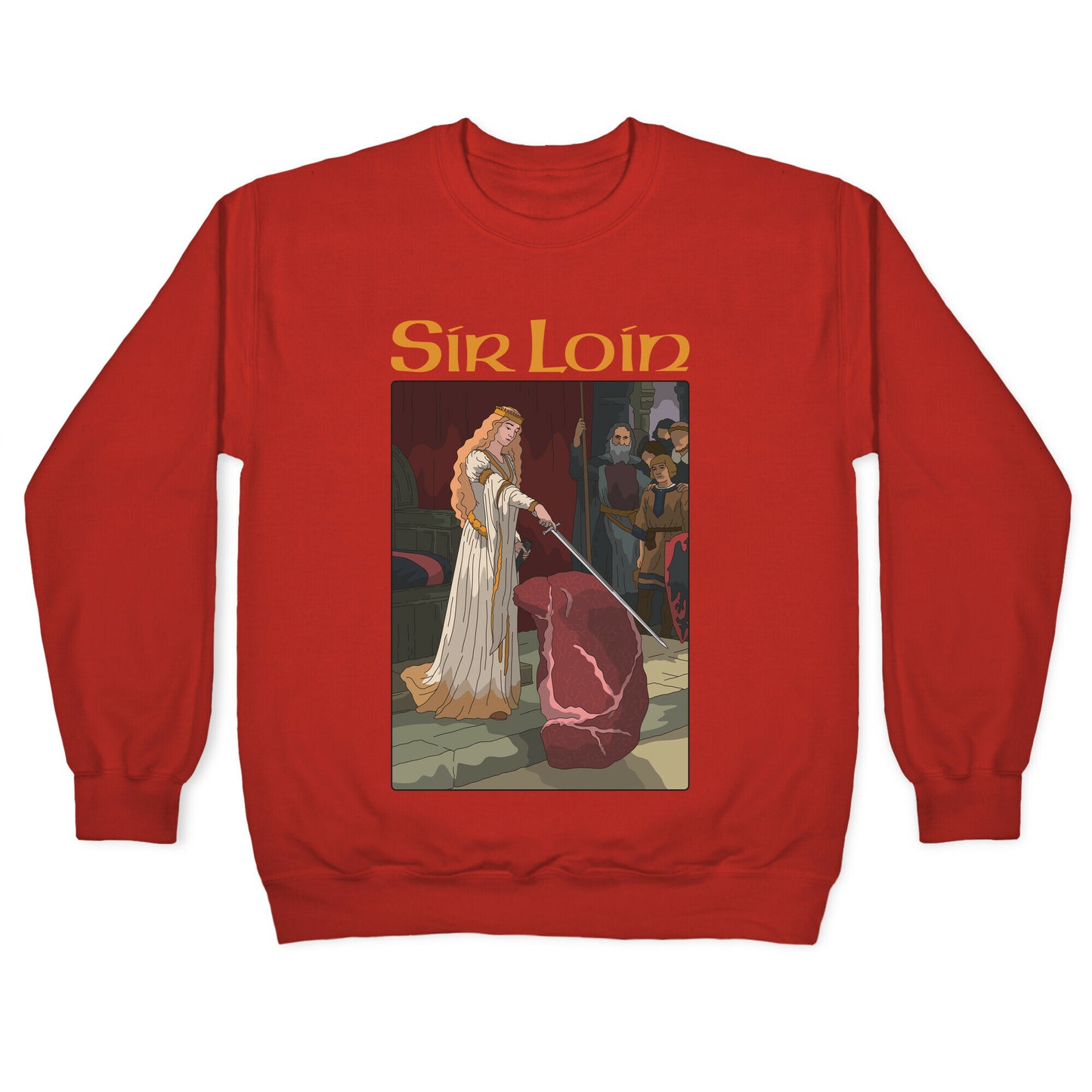 Sir Loin Steak Meme Cartoon Crewneck Sweatshirt