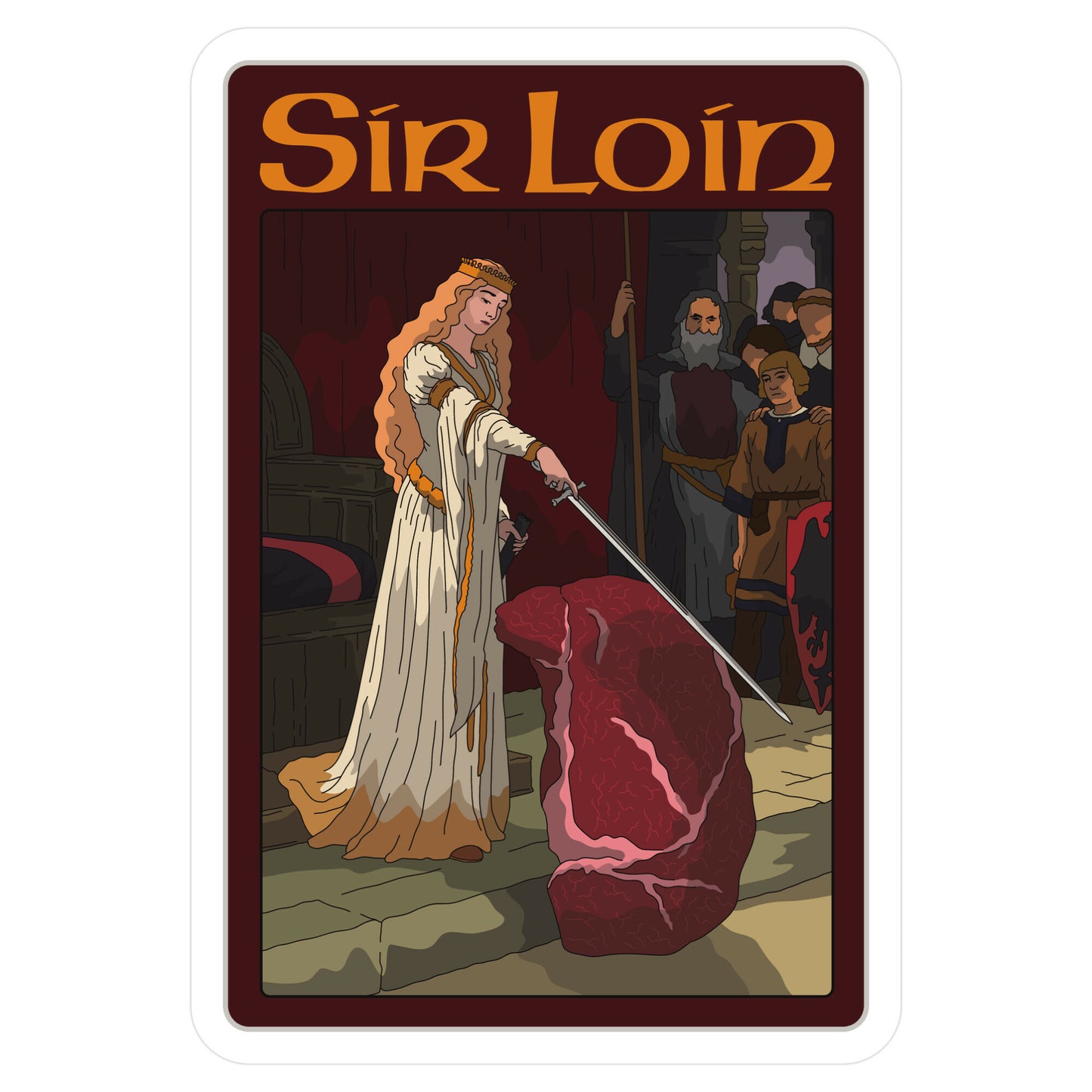 Sir Loin Steak Meme Cartoon Sticker
