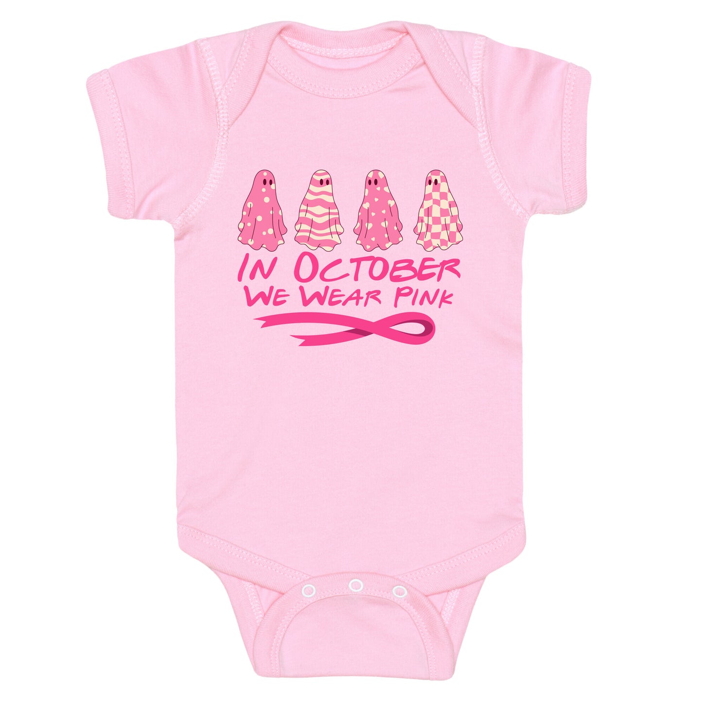 Ghost October Breast Cancer Awareness Baby One-Piece